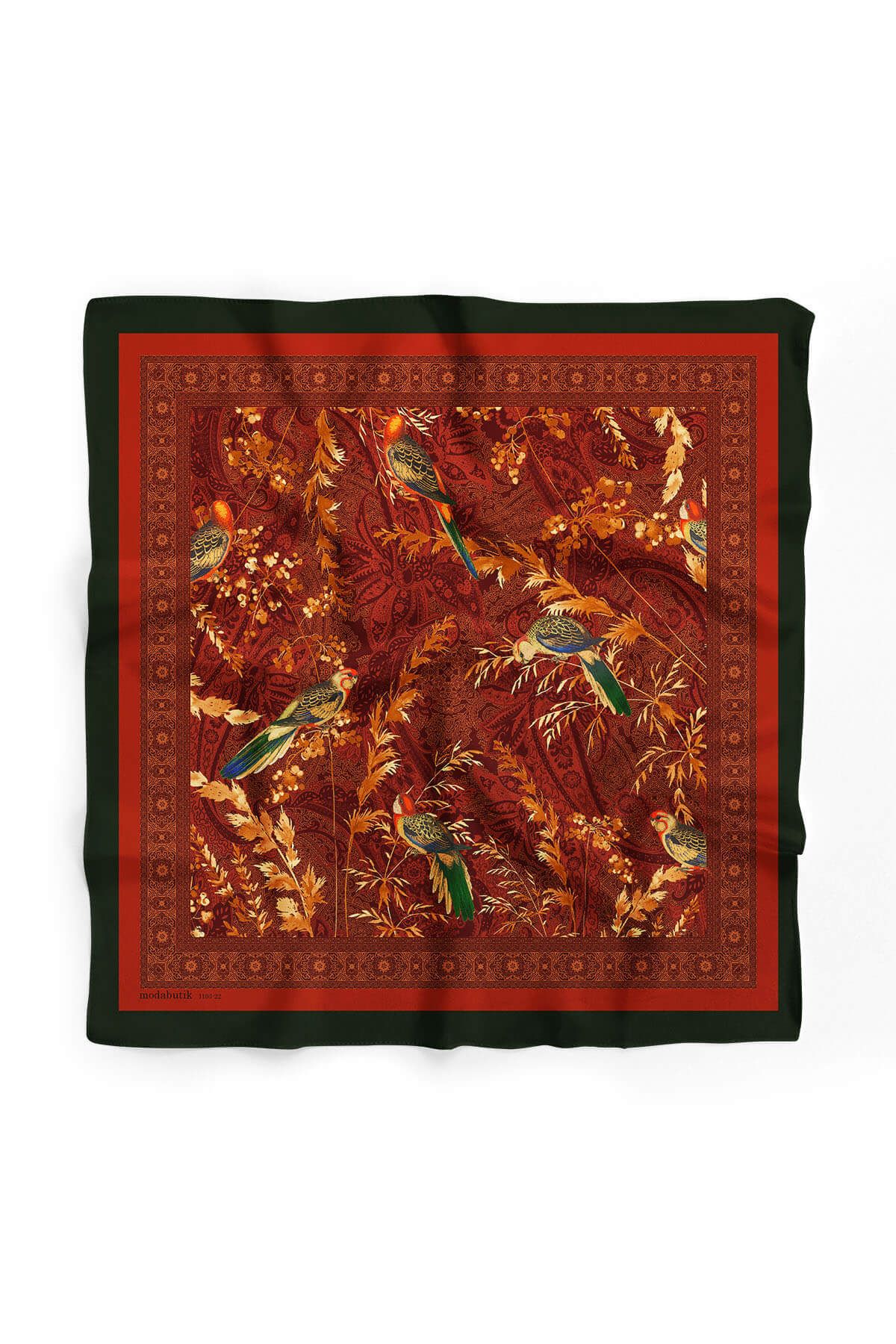 Modabutik-Bandana de damă maro Sultan cu model 50x50 2