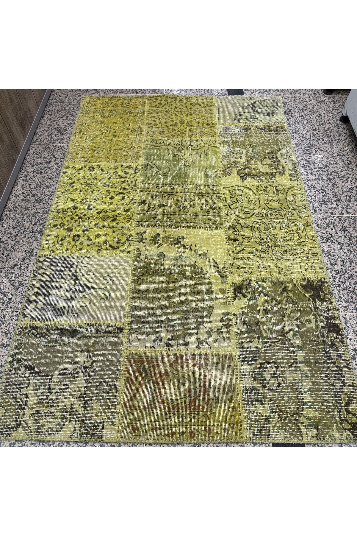 Hoomrugs Hoom Rugs Patchwork Sarı 120x180 2,16 M2 El Dokuma Kilim