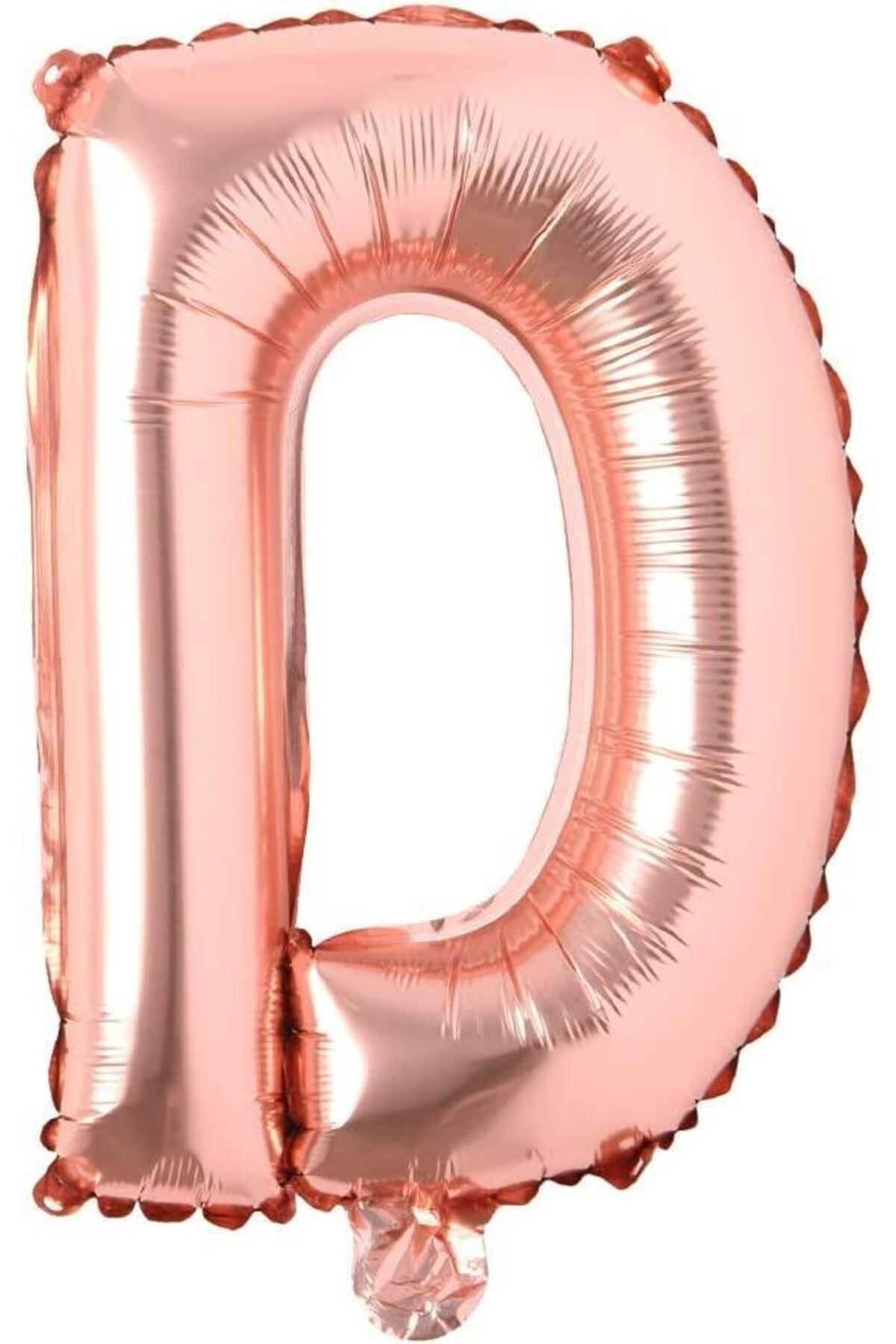 DOĞA PARTİ EVİ D Harf Rose Gold Folyo Balon 16 Inç 40 Cm