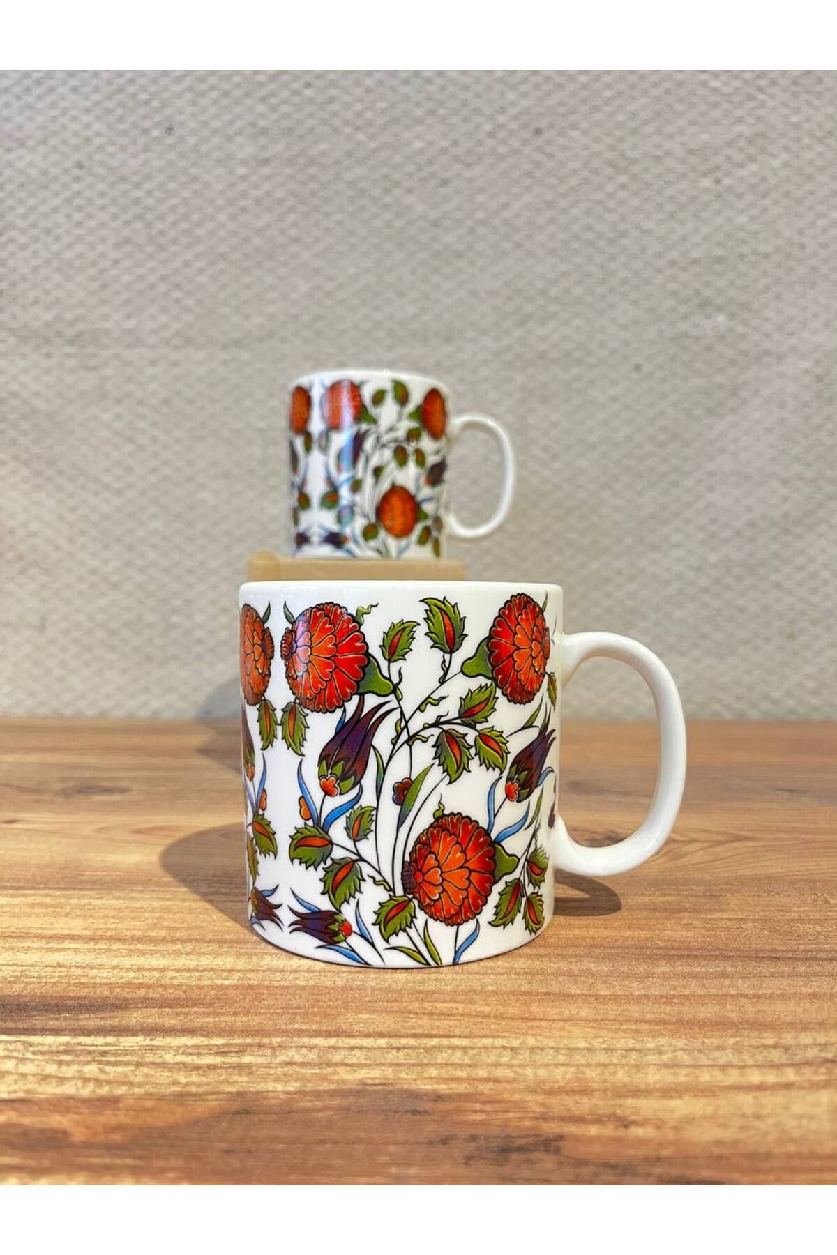 ColorCraft KUPA MUG FİLTRE KAHVE PORSELEN ÇİNİ DESEN