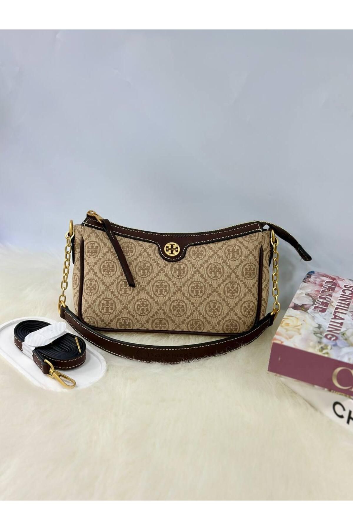 LEAUDER WOMEN KADIN T-MONOGRAM İTHAL ANTİK AKSESUAR JACQUARD STUDIO BAG