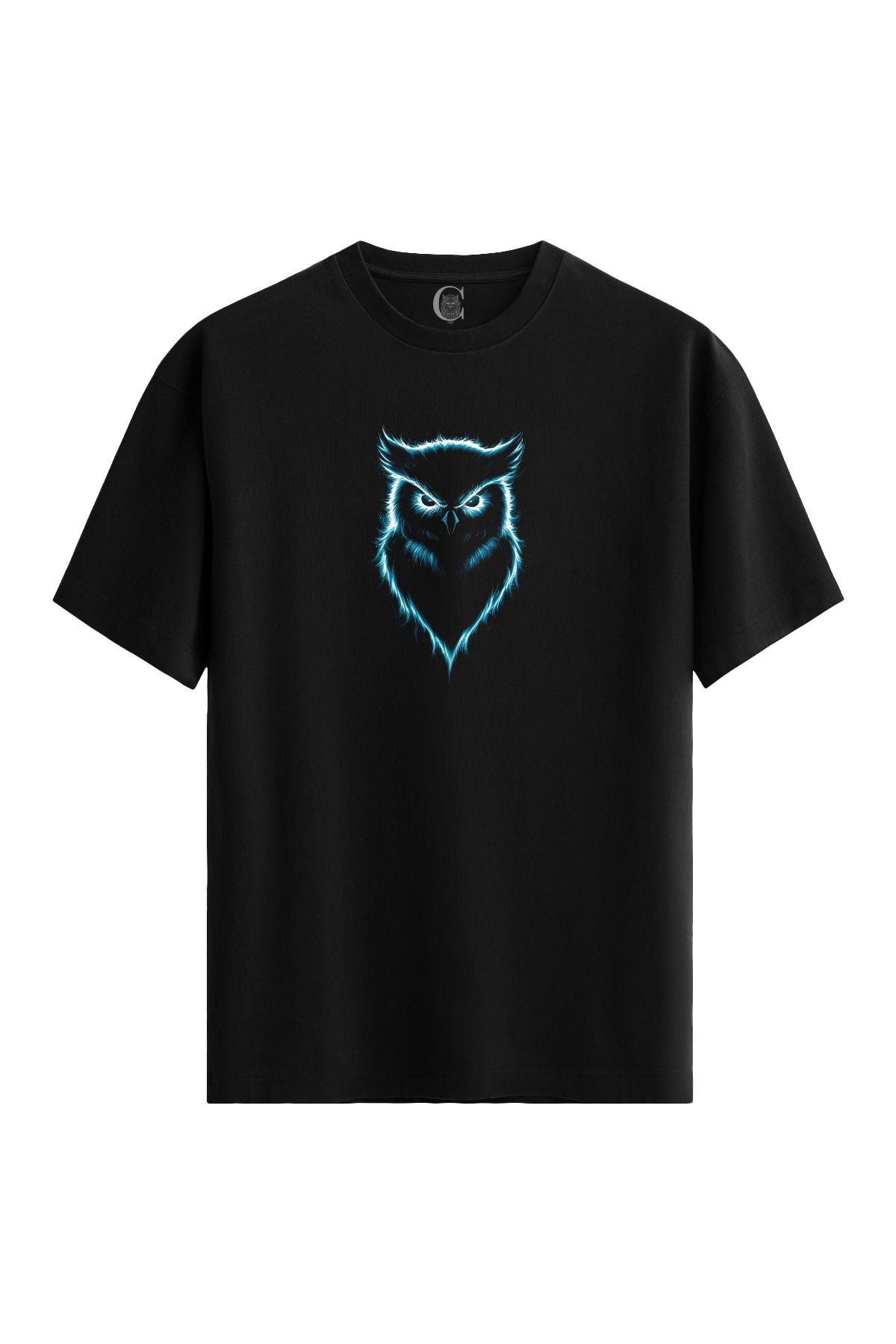Color Luxe Neon Watcher - %100 Pamuklu Erkek Siyah Tişört - Premium Quality
