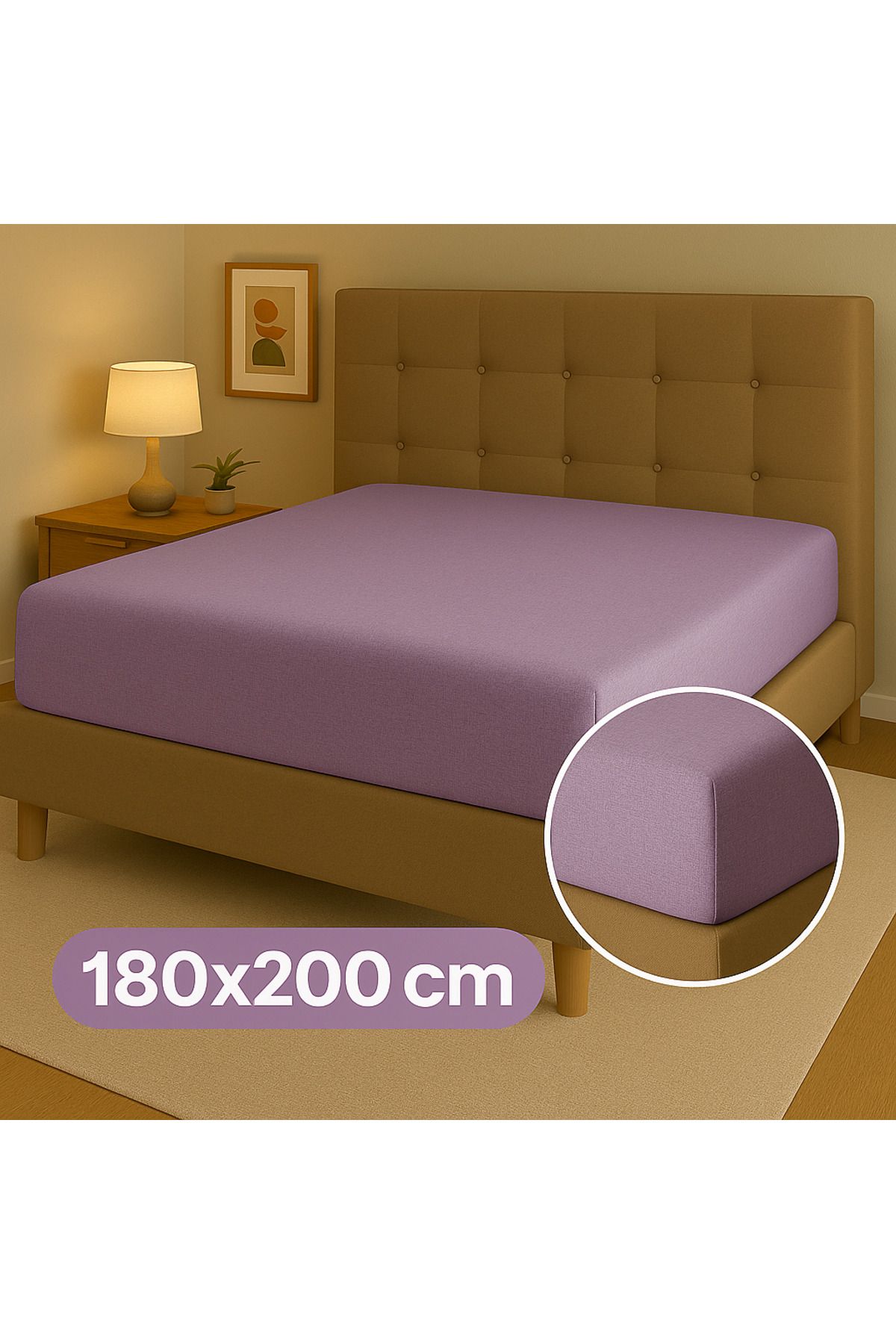 MaCaStore Pamuklu Ranforce Kumaş Çift Kişilik Lastikli Çarşaf Takımı 180*200