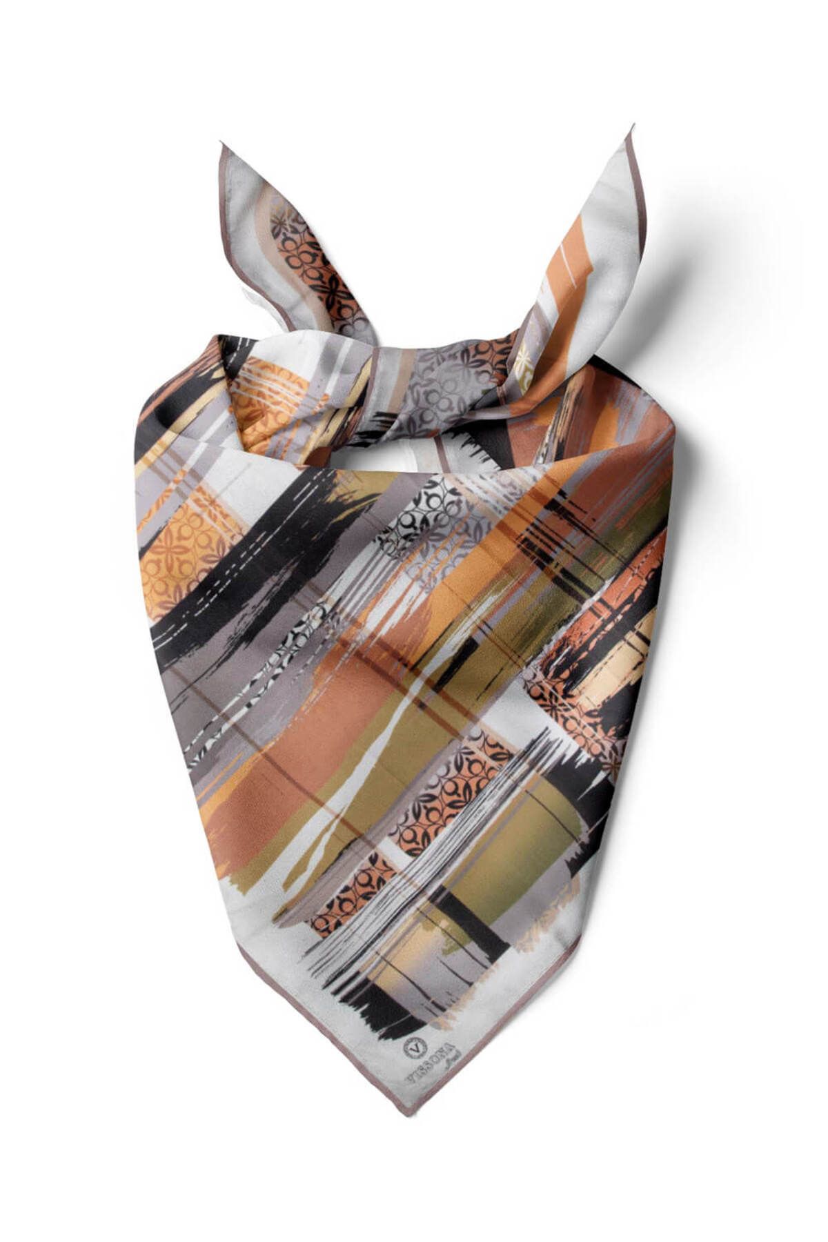 Vissona Bandana De Dama Cu Model 80x80 - 100% Matase Femeie - Single Dimension