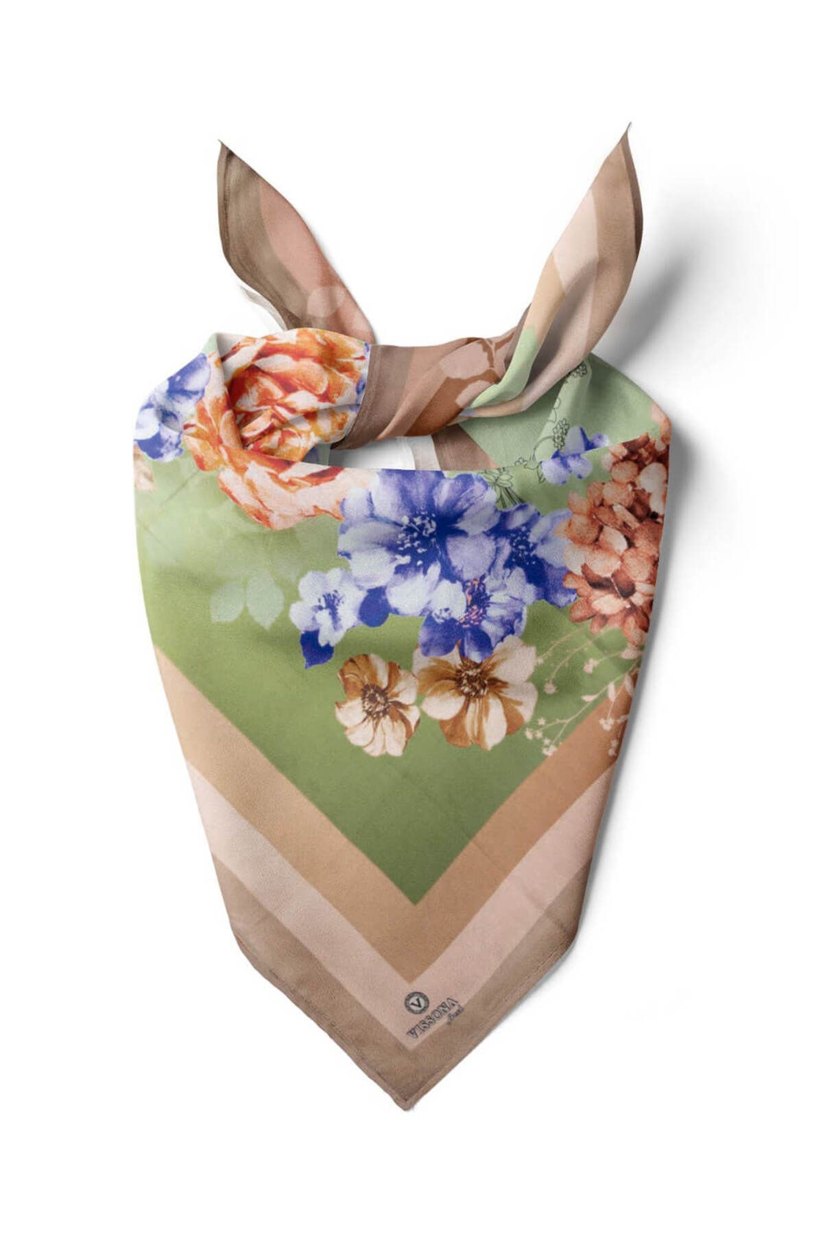 Vissona Bandana De Dama Cu Model 80x80 - 100% Matase Femeie - Single Dimension