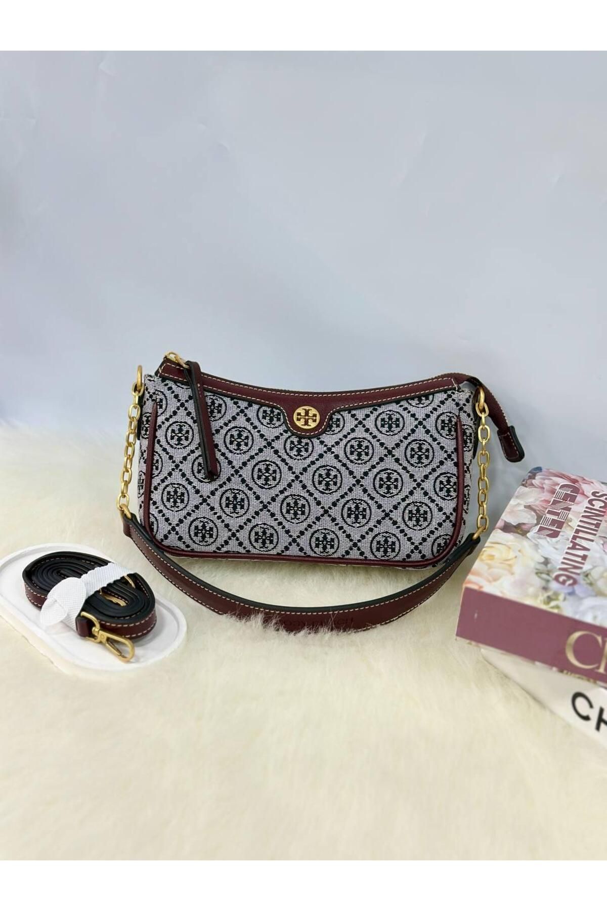 LEAUDER WOMEN KADIN T-MONOGRAM İTHAL ANTİK AKSESUAR JACQUARD STUDIO BAG