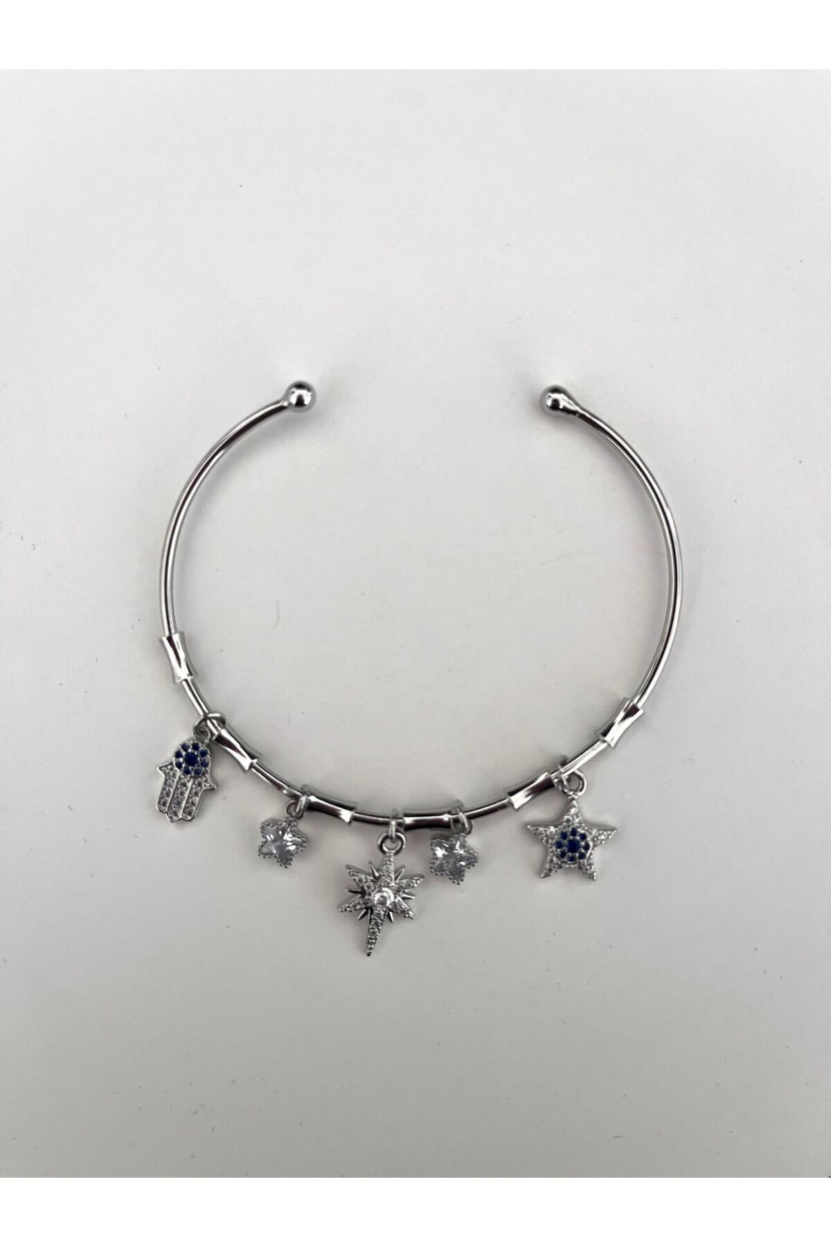 stainles steel Zirkon Taşlı Çoklu Charmlı Bileklik