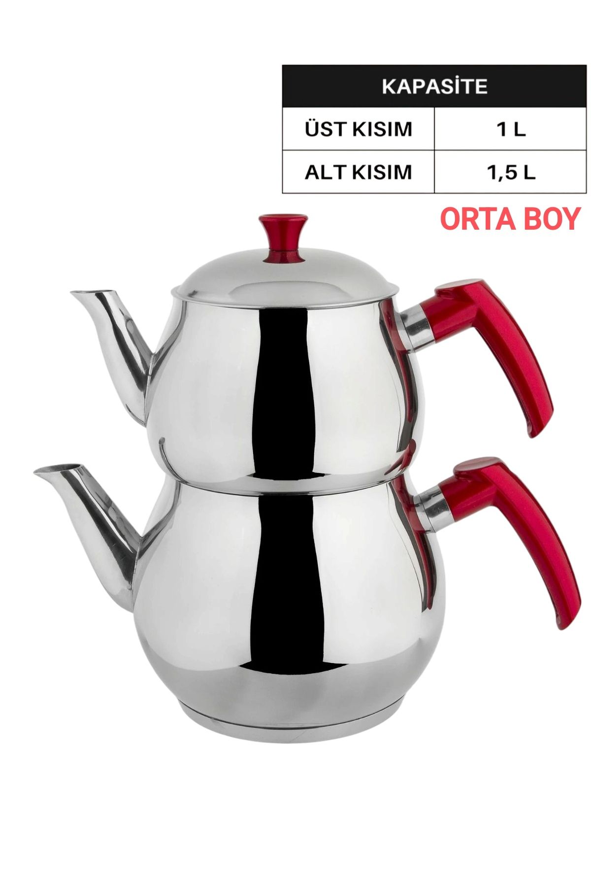 MFS Çaydanlık Takımı Çelik Kendinden Süzgeçli Orta Boy