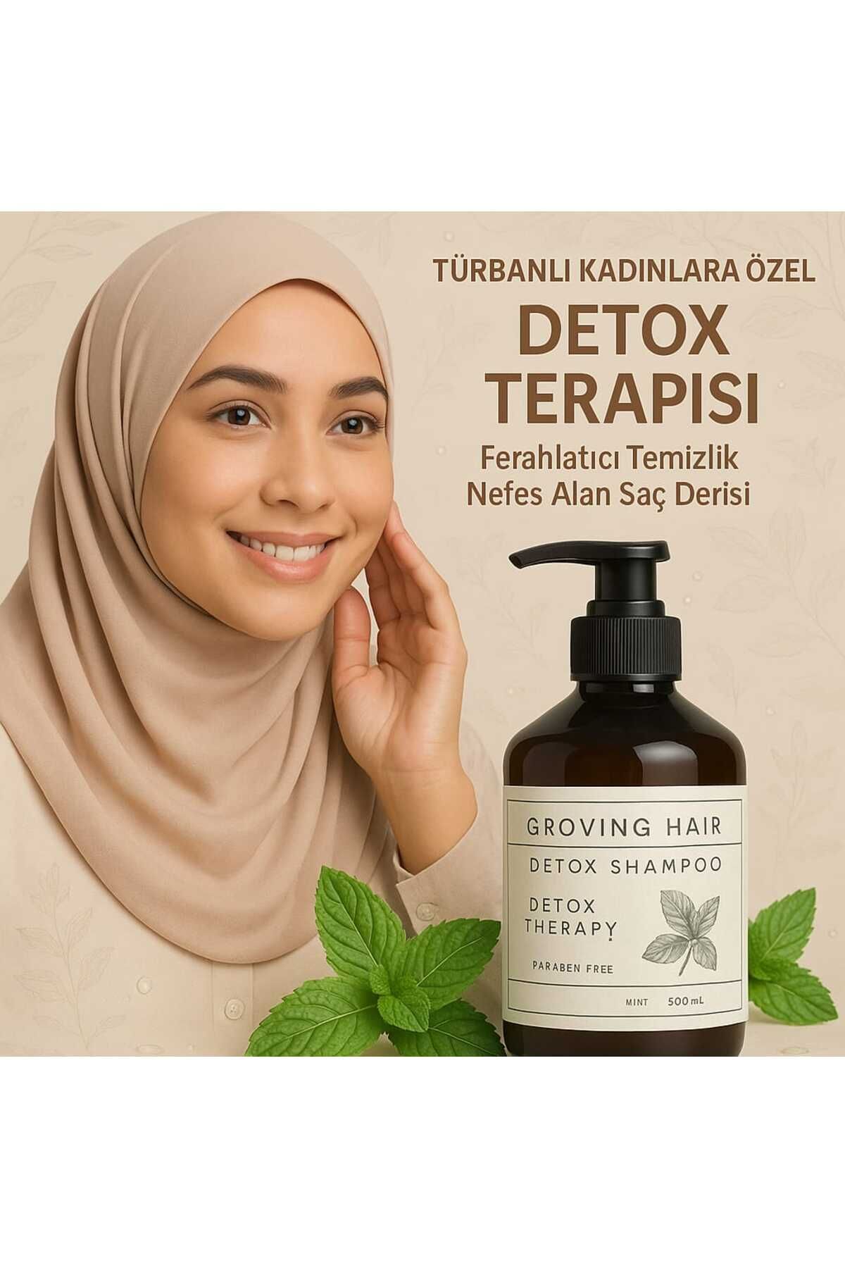 GROVİNG HAİR Detox Şampuan Türbanlı Kadınlara Özel Ferahlatıcı ve Arındırıcı Bakım Nefes Alan Saç Derisi fresh