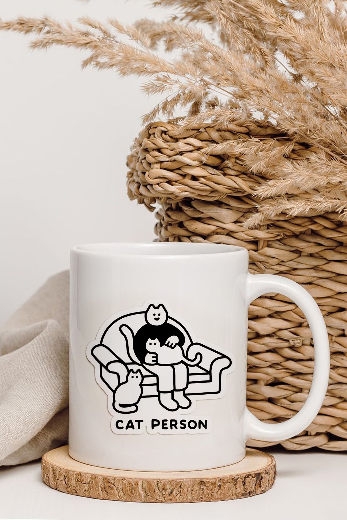 shop Cat Person Baskılı Kupa Bardak