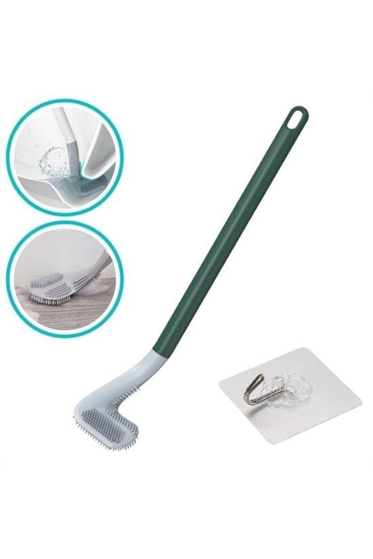 Emperium BUFFER® Golf Tasarımlı Silikon WC Klozet Mutfak Temizlik Fırçası Kanca Hediyeli