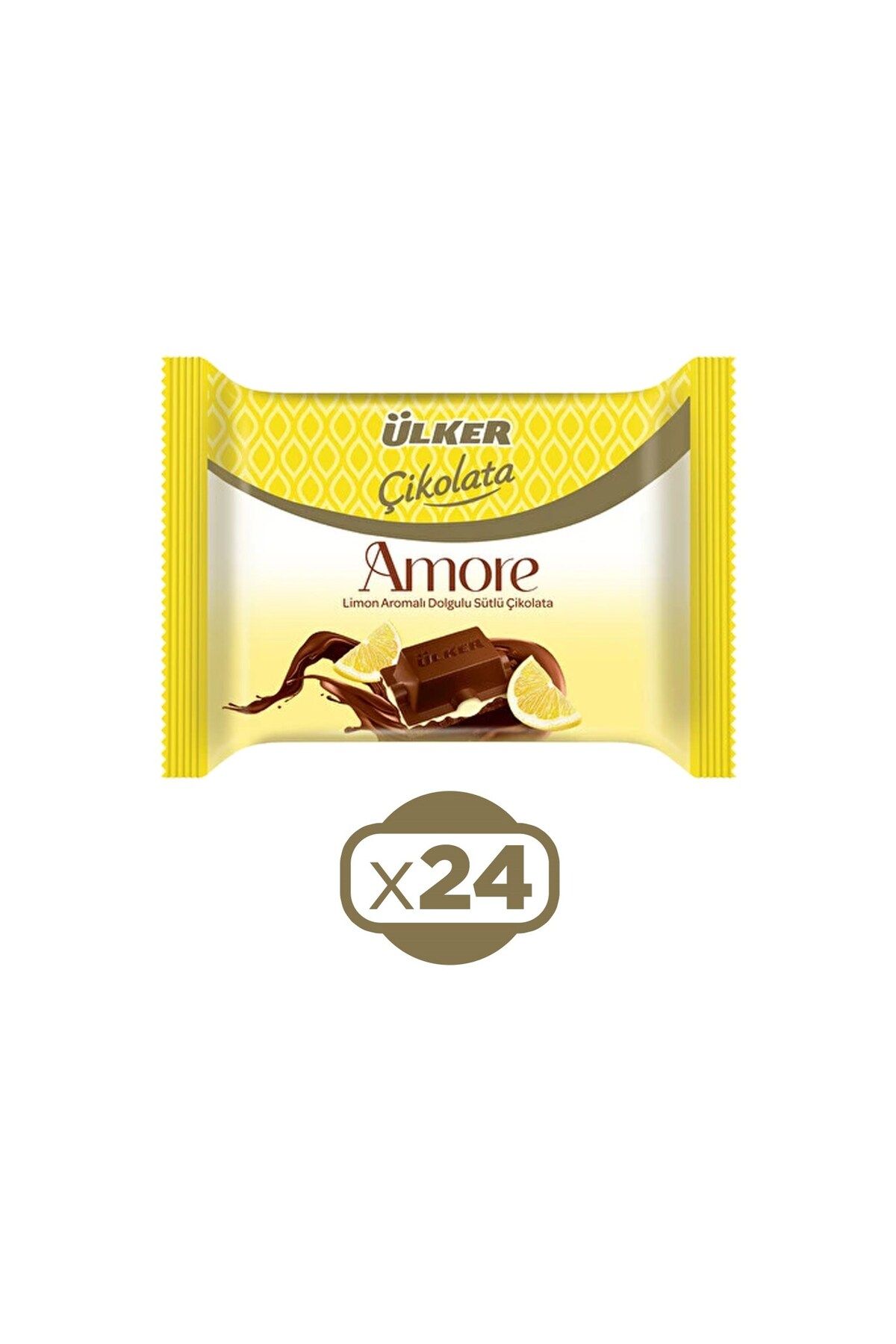 Ülker Amore Limon Aromalı Dolgulu Sütlü Çikolata 54 Gr x 24 Adet