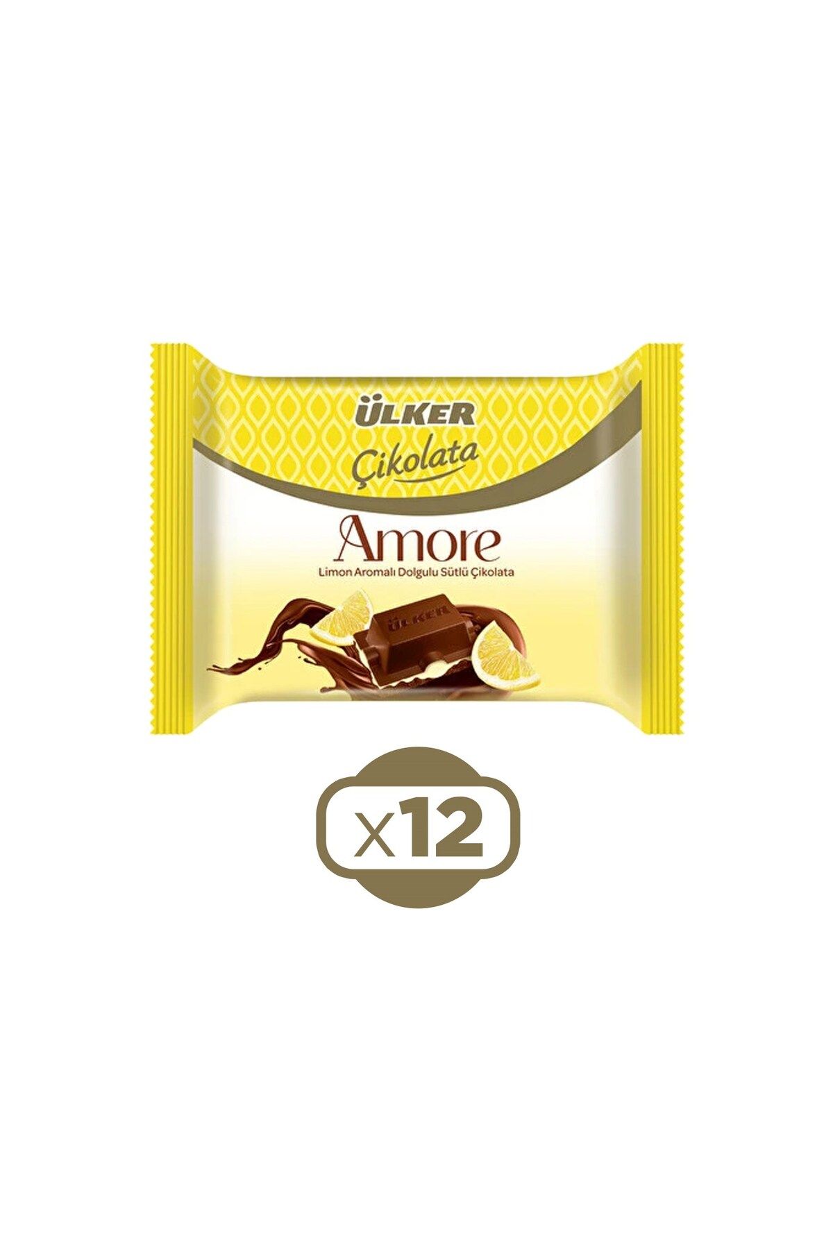 Ülker Amore Limon Aromalı Dolgulu Sütlü Çikolata 54 Gr x 12 Adet