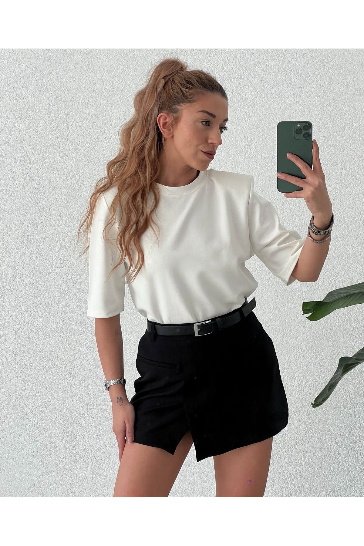pelish Vatkalı Beyaz Tişört
