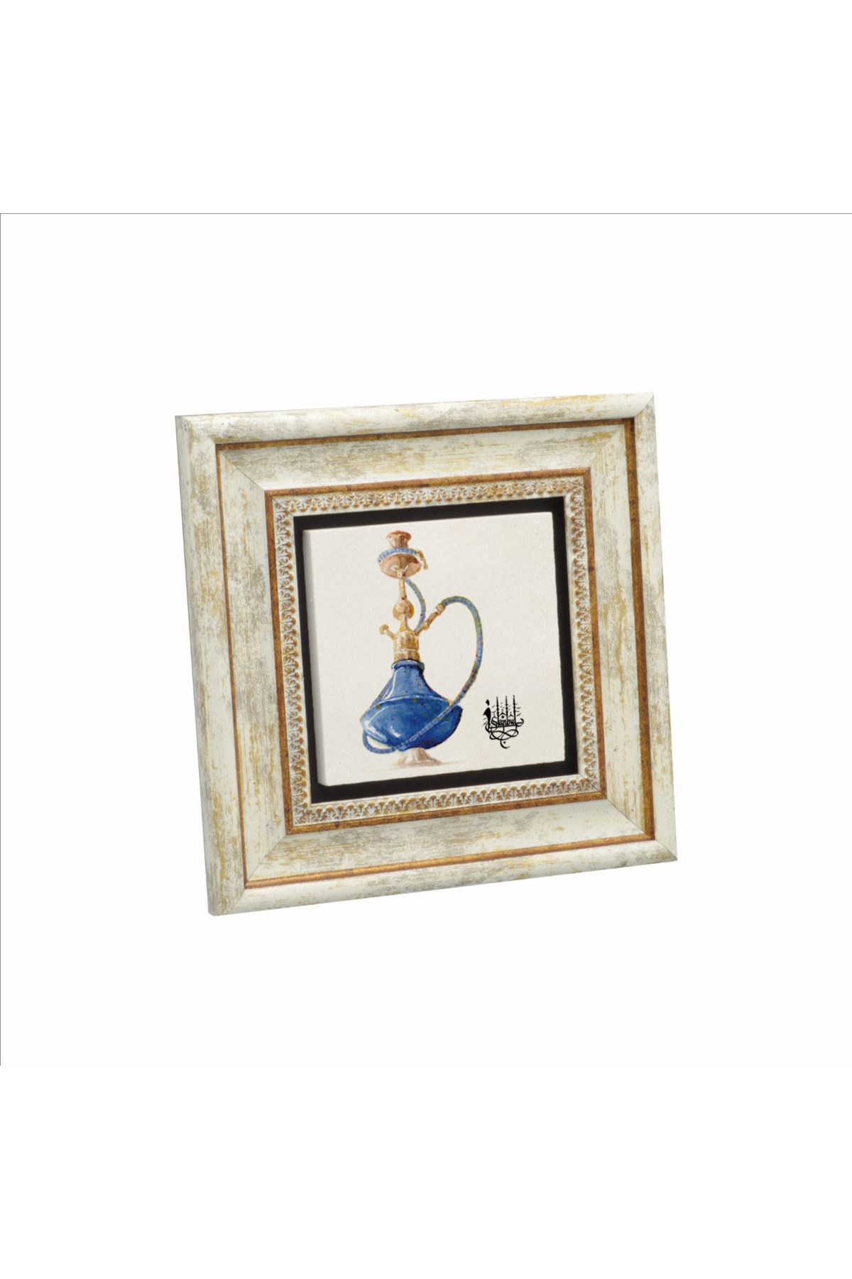 Sadrazam İstanbul Nargile Baskılı Doğaltaş Tablo (20 X 20 KRT-58)