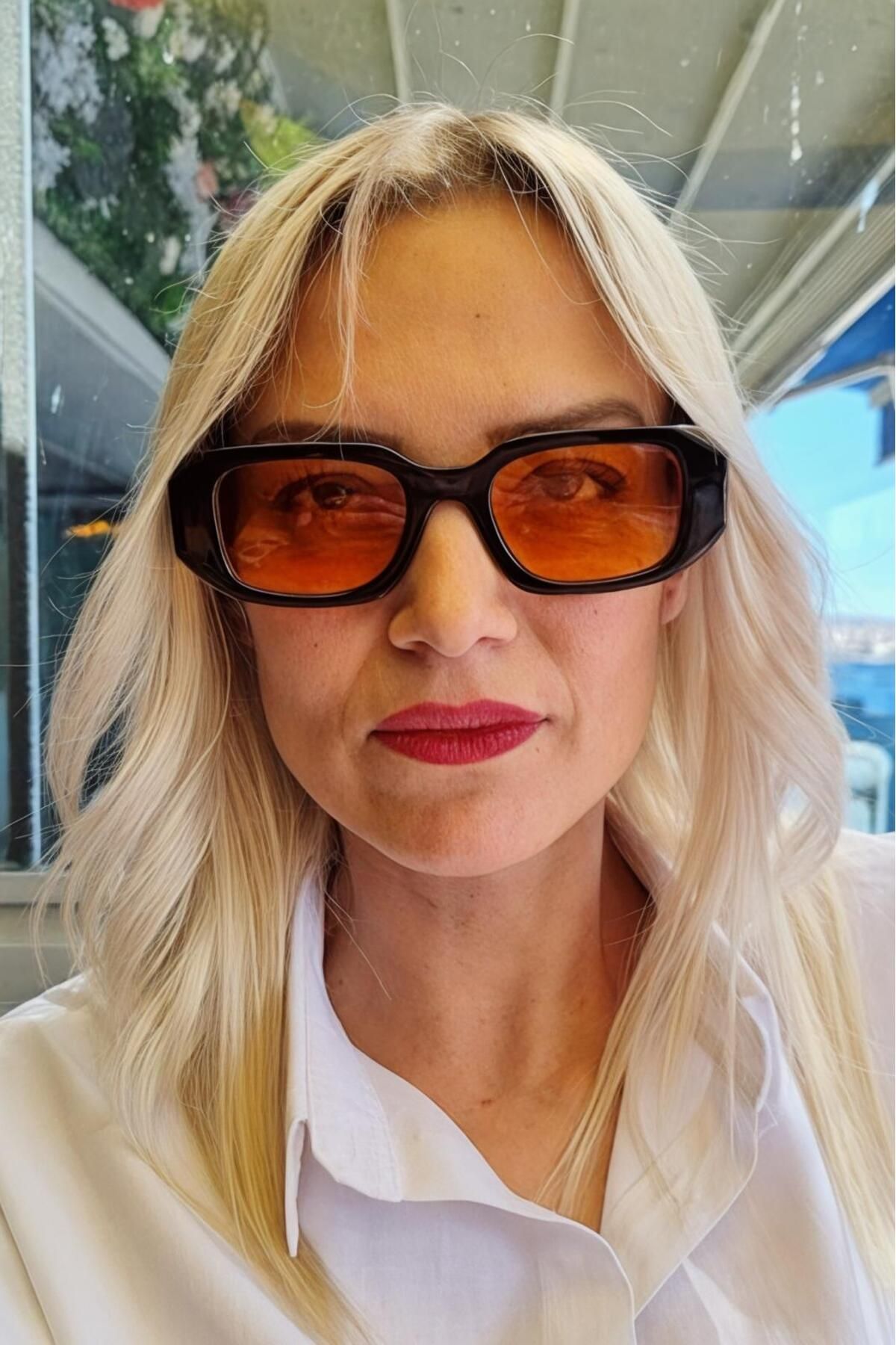 Mood Agenda Kadın Julia Dikdörtgen Kalın Çerçeveli Vintage Model Güneş Gözlüğü