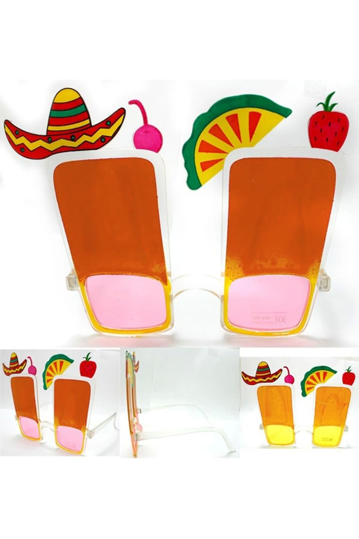 PRATİKOBA Sombrero Hawaii Fiesta Meyve Figürlü Gözlük