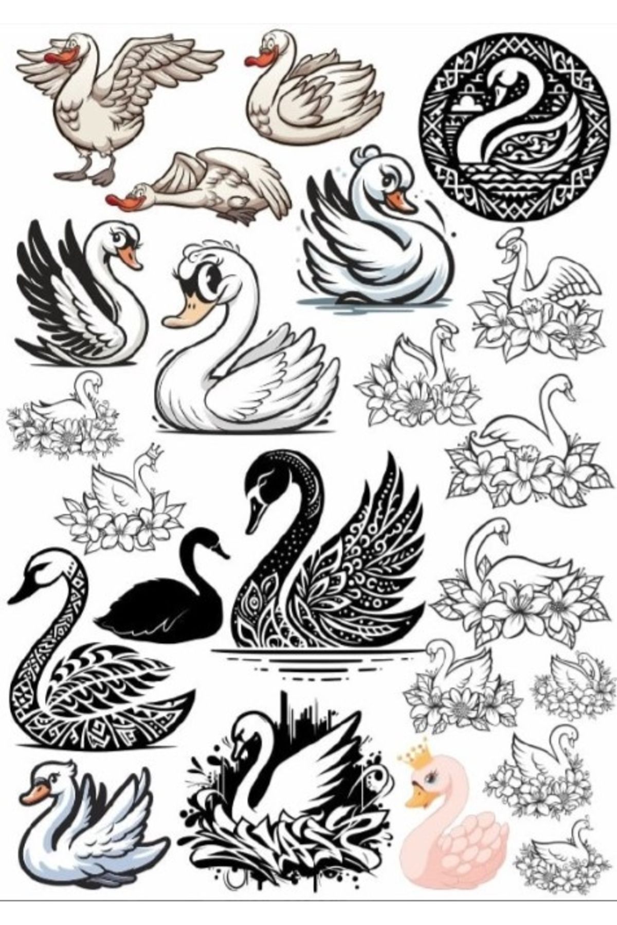 Reysa Tasarım Kuğu Sticker SEt