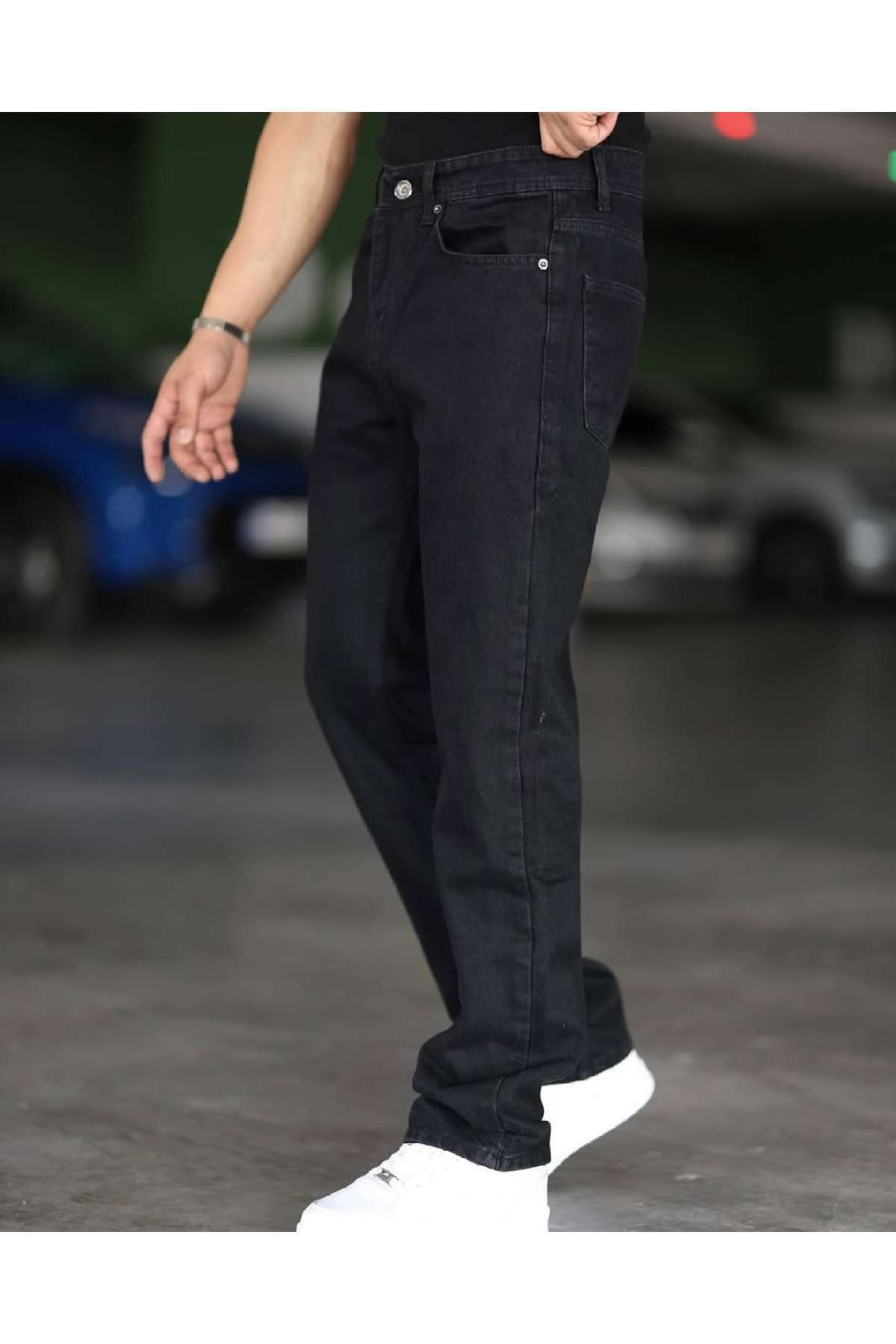 DORAJEANS ERKEK BEYAZ YIKAMALI BAGGY FİT PANTOLON