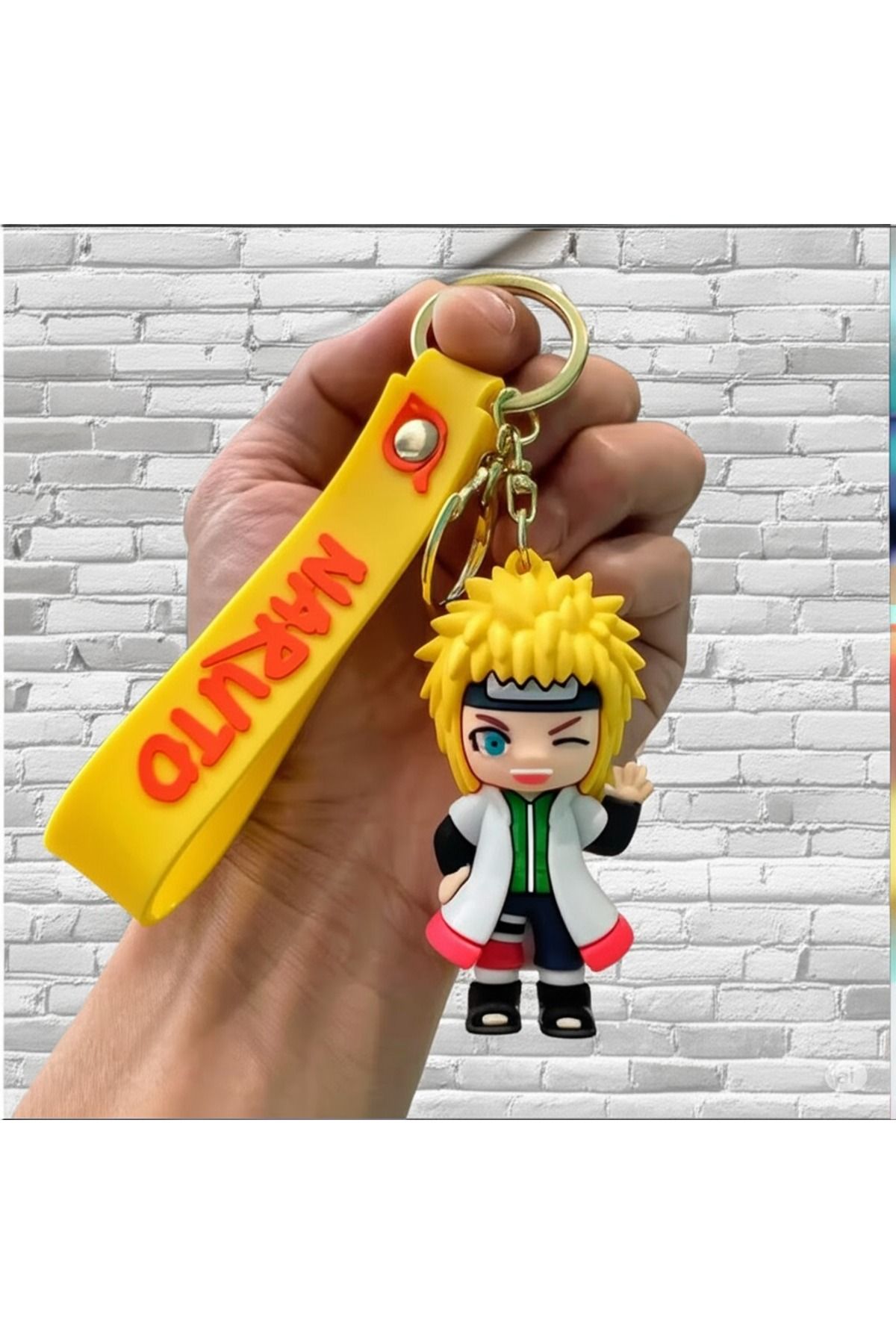 Mimi Aksesuar 3D Lüks Büyük Boy Naruto Karekteri (JIRAIYA) Silikon Anahtarlık & Çanta aksesuarı