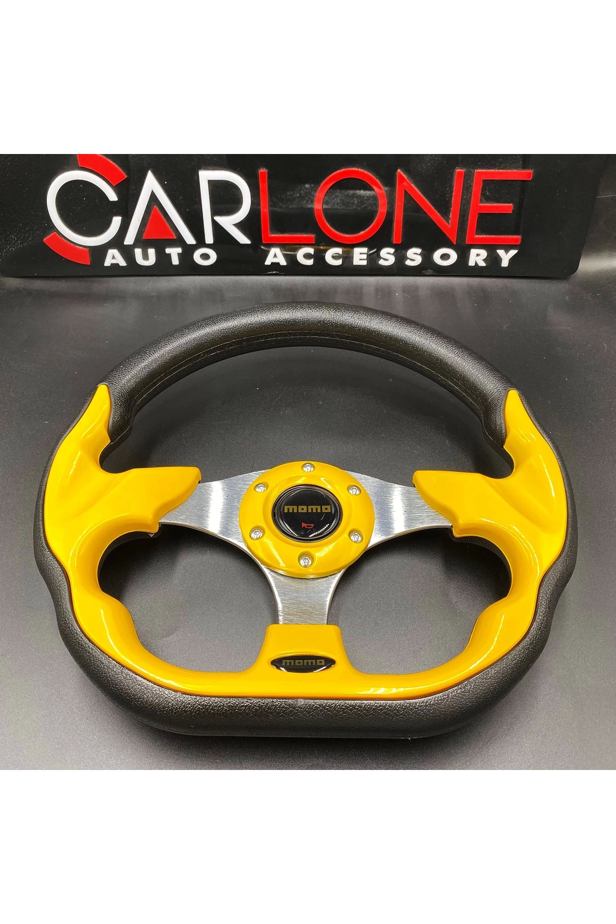 けいすけmomo carlone Momo Spor Direksiyon 32cm Sarı-Altı Kesikli Yarış Spor