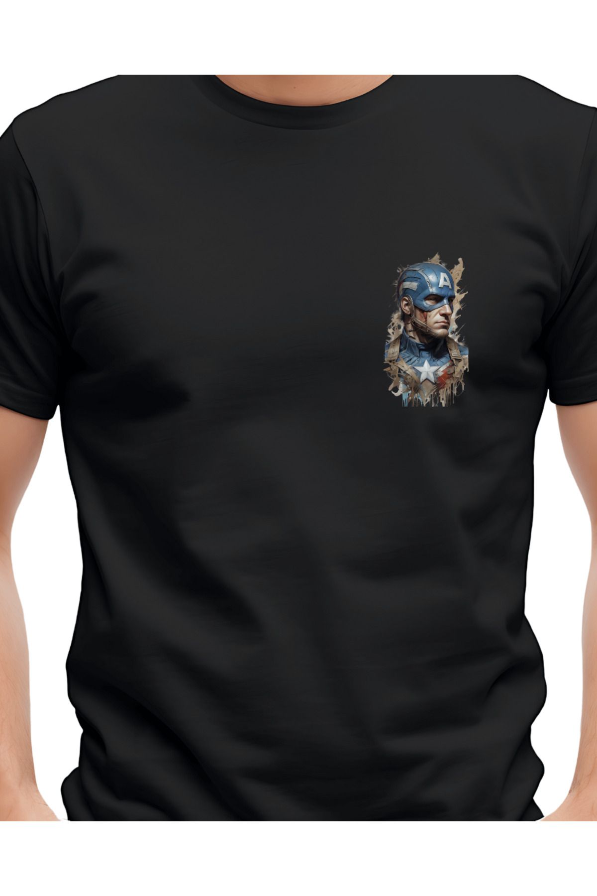 Ebiidesign Captain Amerika Tasarımlı Baskılı T-Shirt