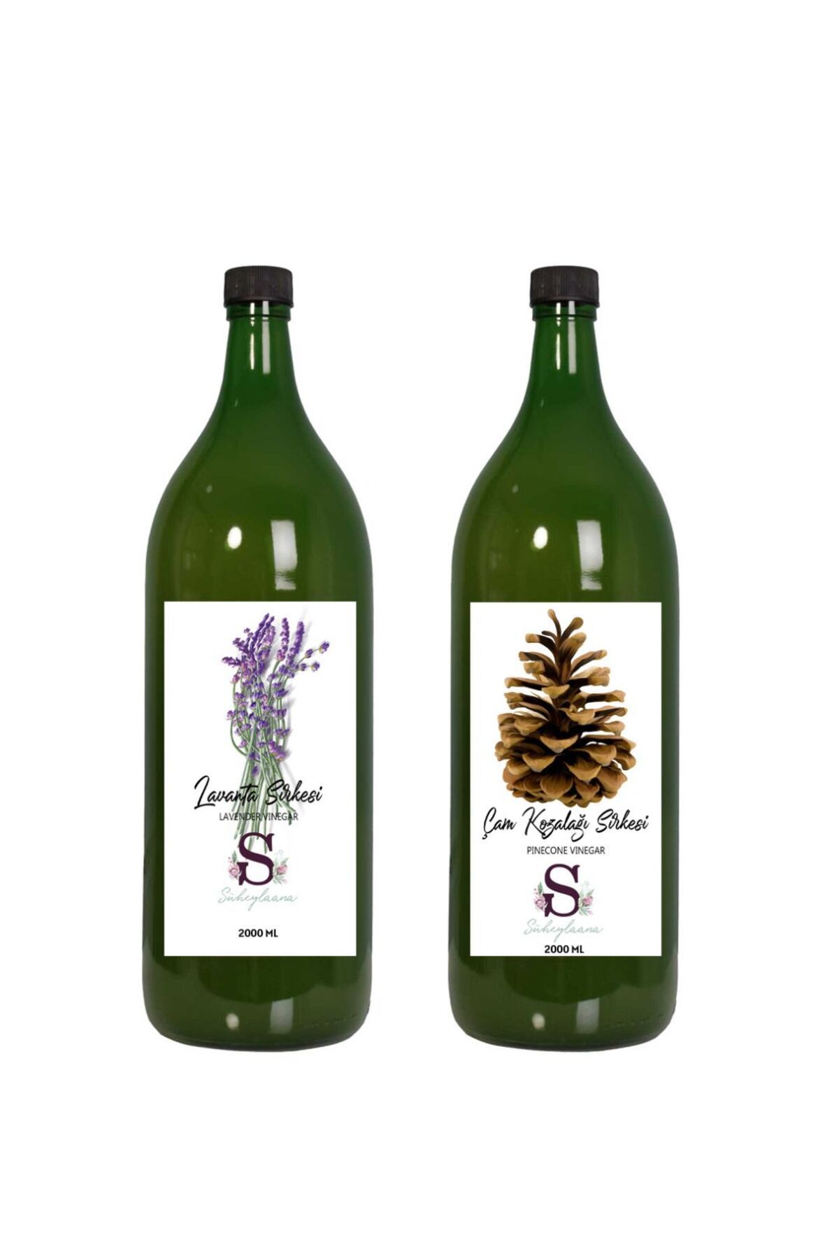 Süheylaana Doğal Lavanta Sirkesi 2000 Ml - Doğal Çam Kozalağı Sirkesi 2000 Ml