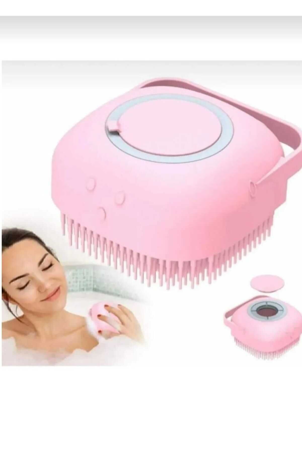 Nofella Duş Jeli Hazneli Silikon Fırça Kese Çok Amaçlı Vücut Temizleme Kesesi Peeling Banyo Lifi Bulaşık