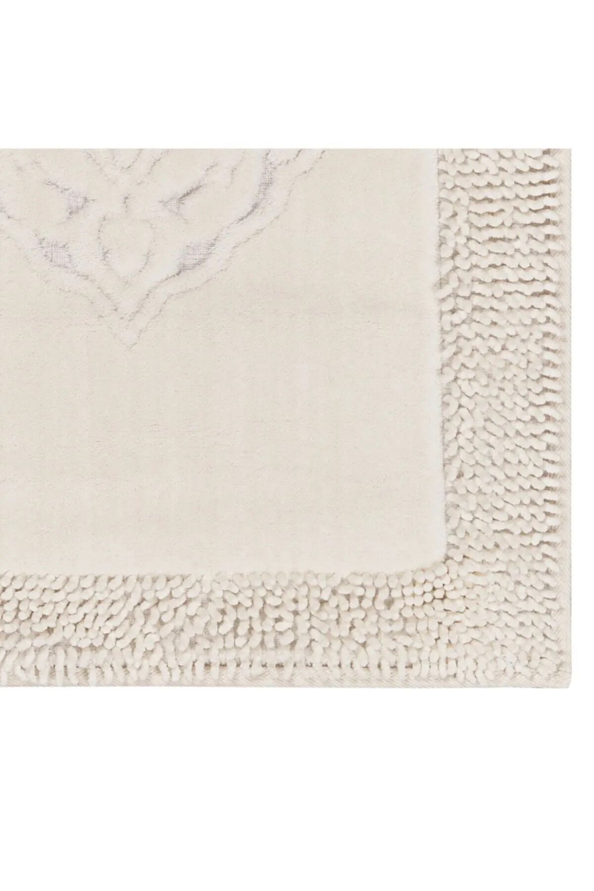 Çelsa Home Pamuklu 2'li Makarna Kenar Banyo Paspas Takımı Damask Desen Ekru