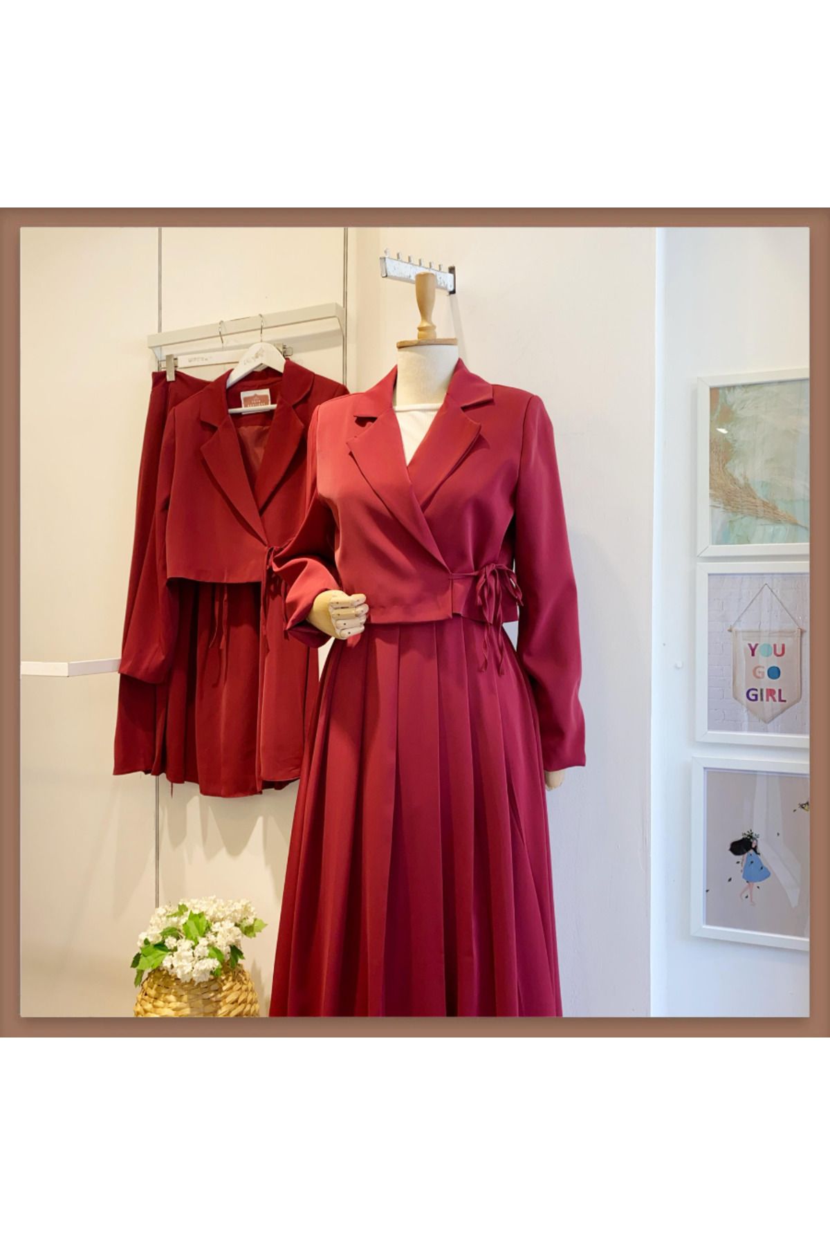Faya Boutique Bordo Ceketli Cupra Takım