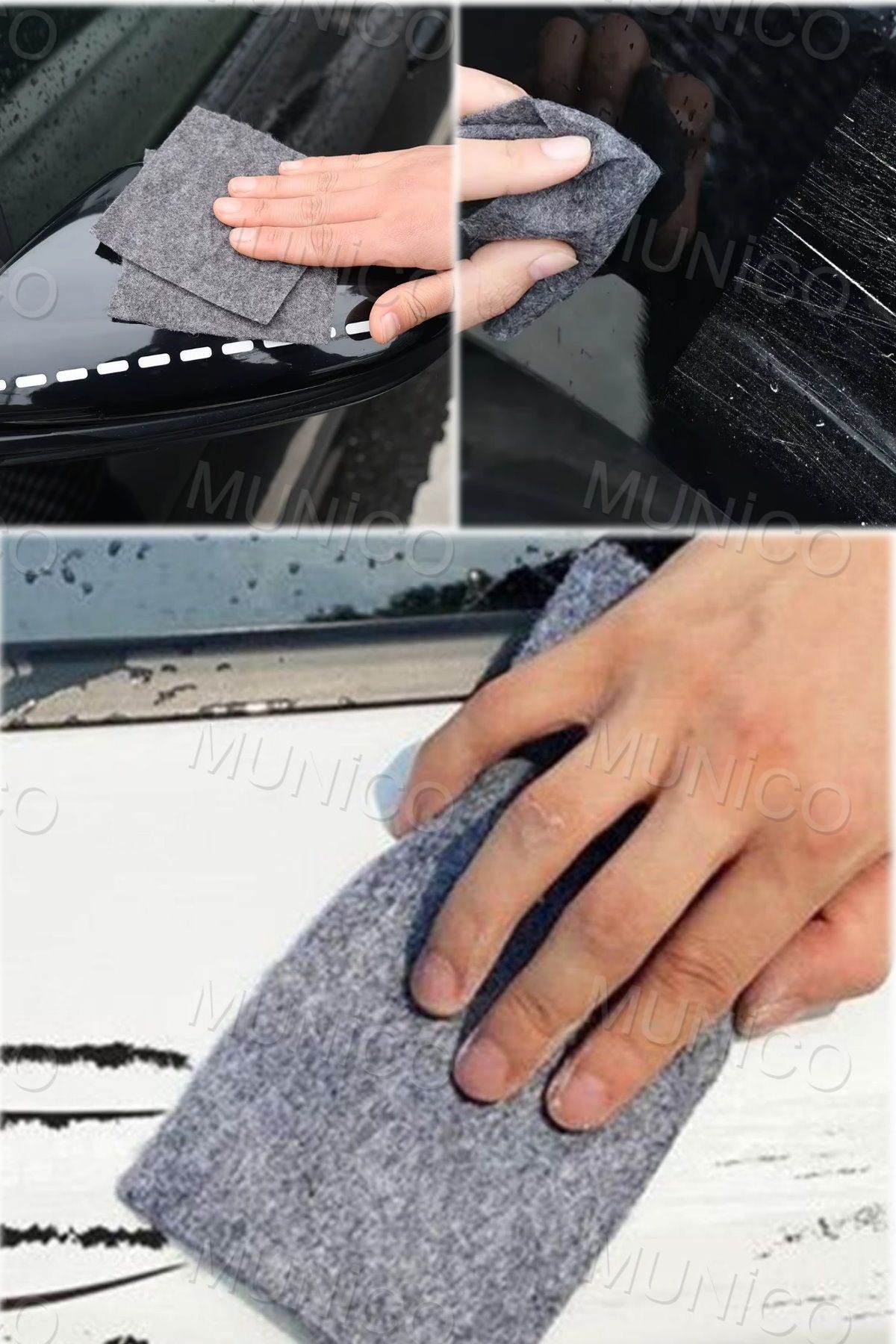Munico 1 Adet Kuş Güneş Yanığı Ve Çizikleri Giderici Nano Bez Sünger Pasta Cila Bezi Araba Boyası Tamir