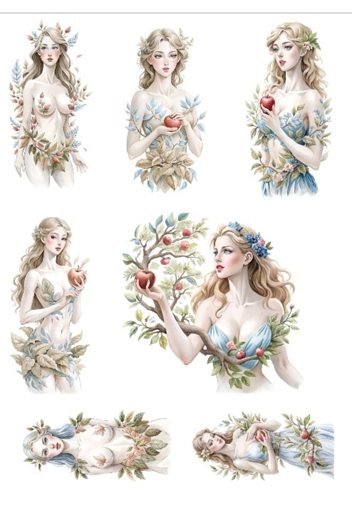 Reysa Tasarım çiçekli Kız Sticker Set