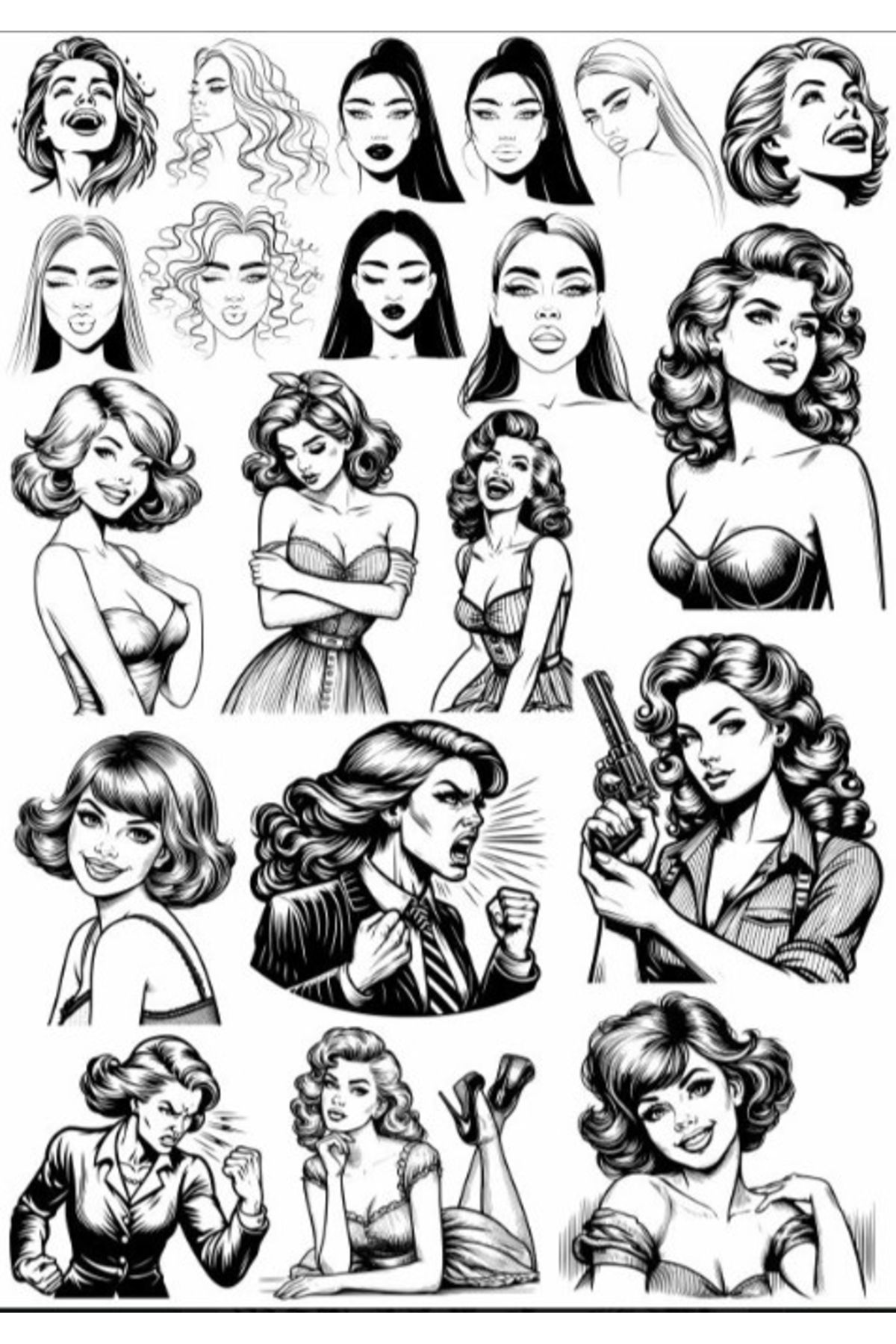 Reysa Tasarım Siyah Beyaz Sticker Set