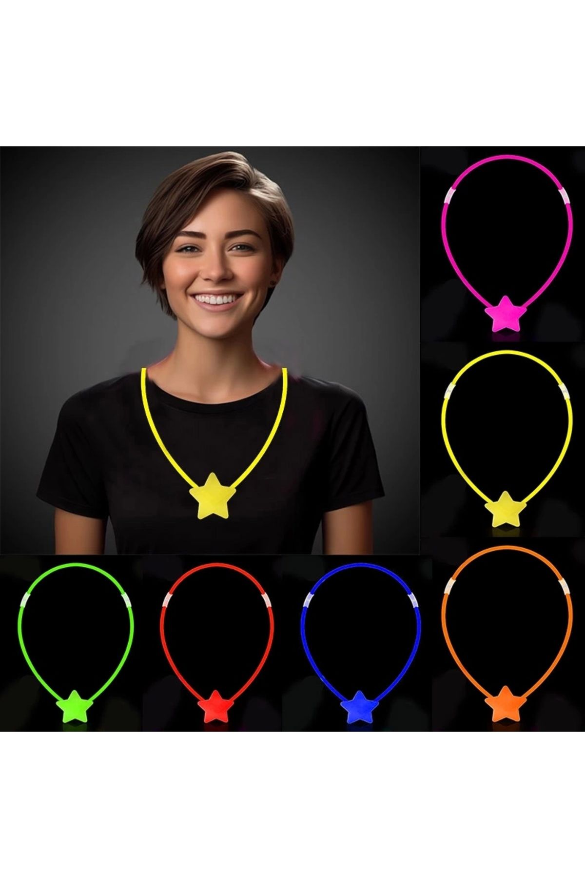 PRATİKOBA Glow Stick Yıldız Kolye