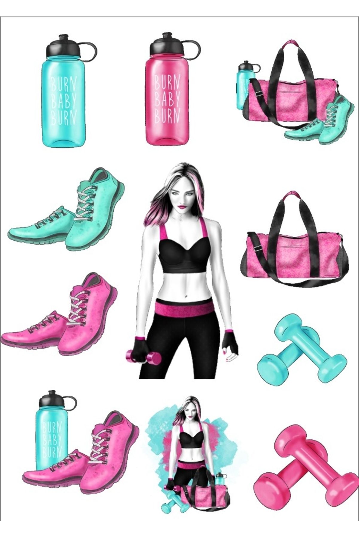 Reysa Tasarım Sporcu Kız Sticker Set