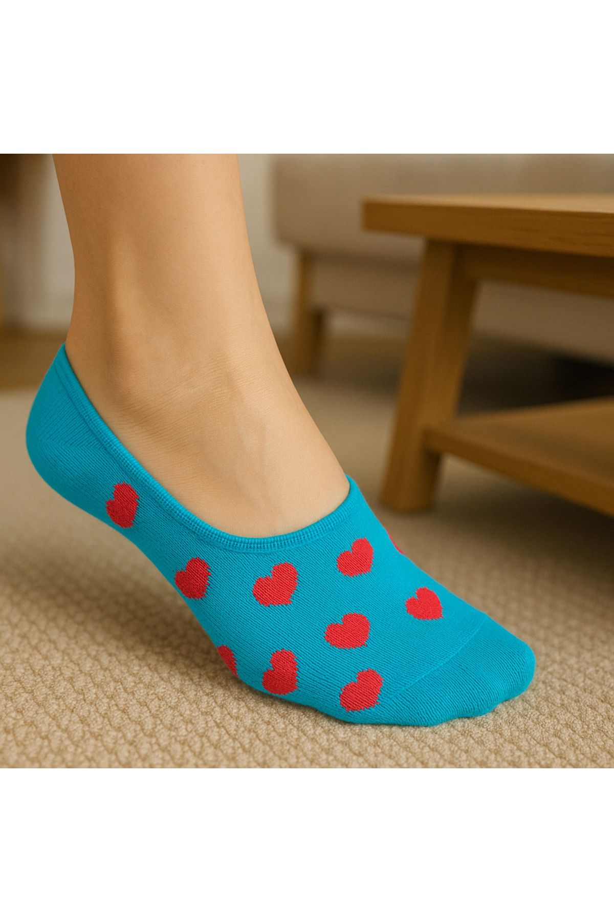 Shining Socks 12’li Kadın Babet Çorap Seti - Renkli Desenli - Dikişsiz & Kaymaz