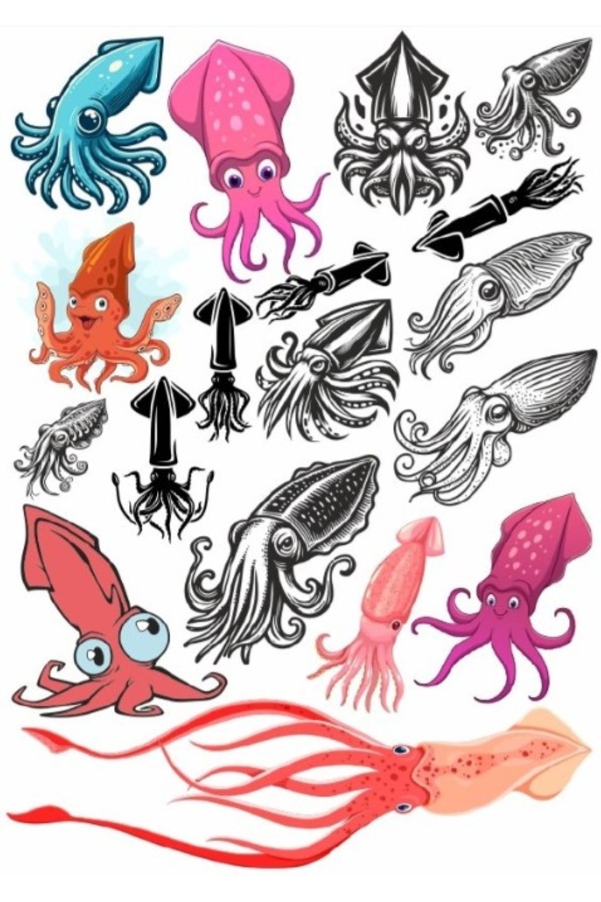 Reysa Tasarım Kalamar Sticker Set