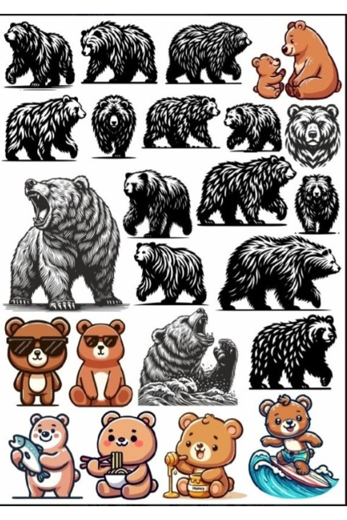 Reysa Tasarım Ayı Sticker Set