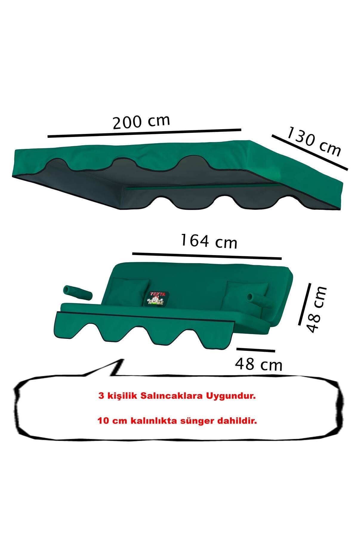 Yekta Home Dalyan 3 kişilik Salıncak Minder Takımı . Yastık Tente Kolluk Minder Süngerli Set