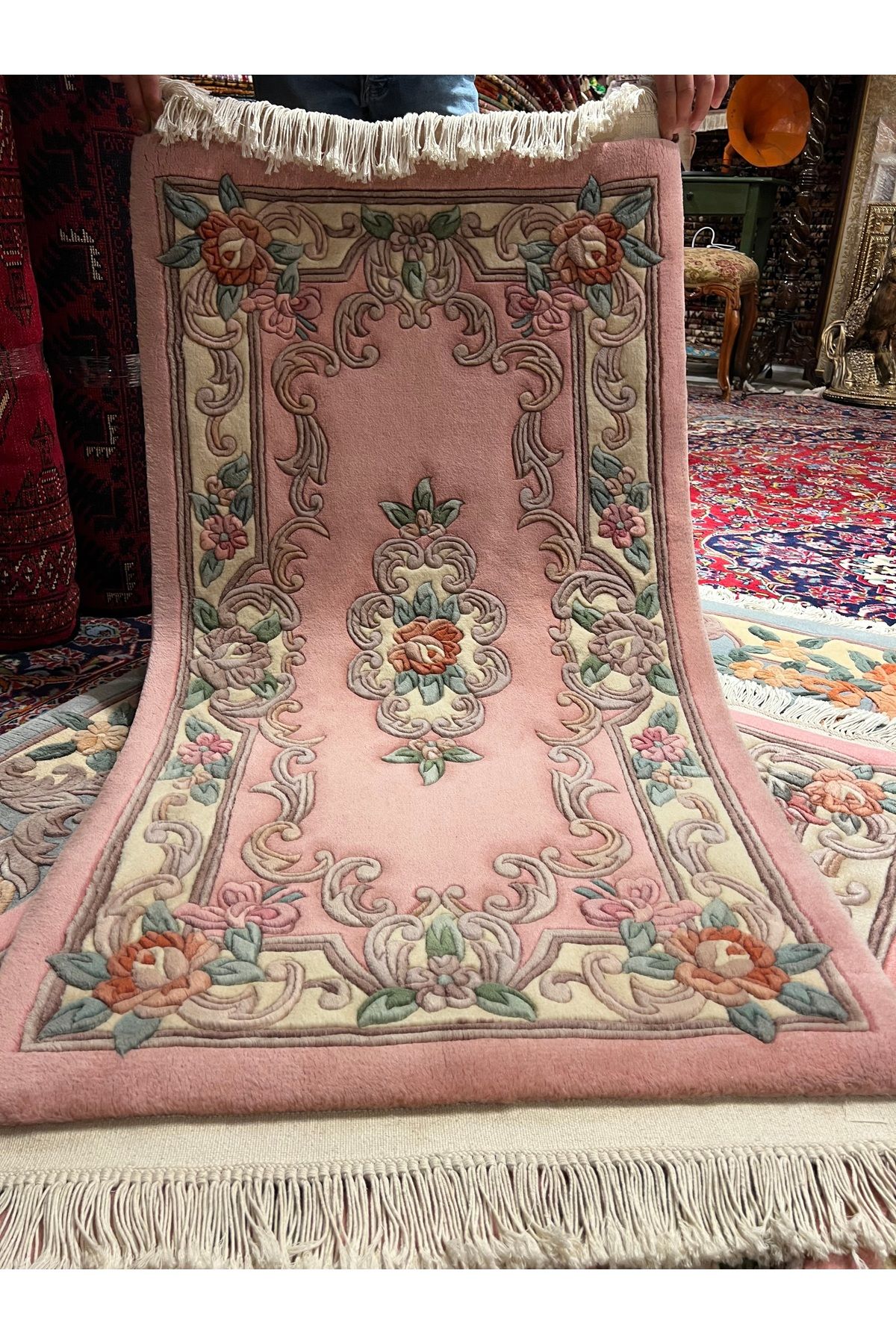 RD RAMAZAN DAĞ EL HALI SANATI El Dokuma Kabartmalı Çin Halısıdır Mükemmel Ürün Ebat 135x72