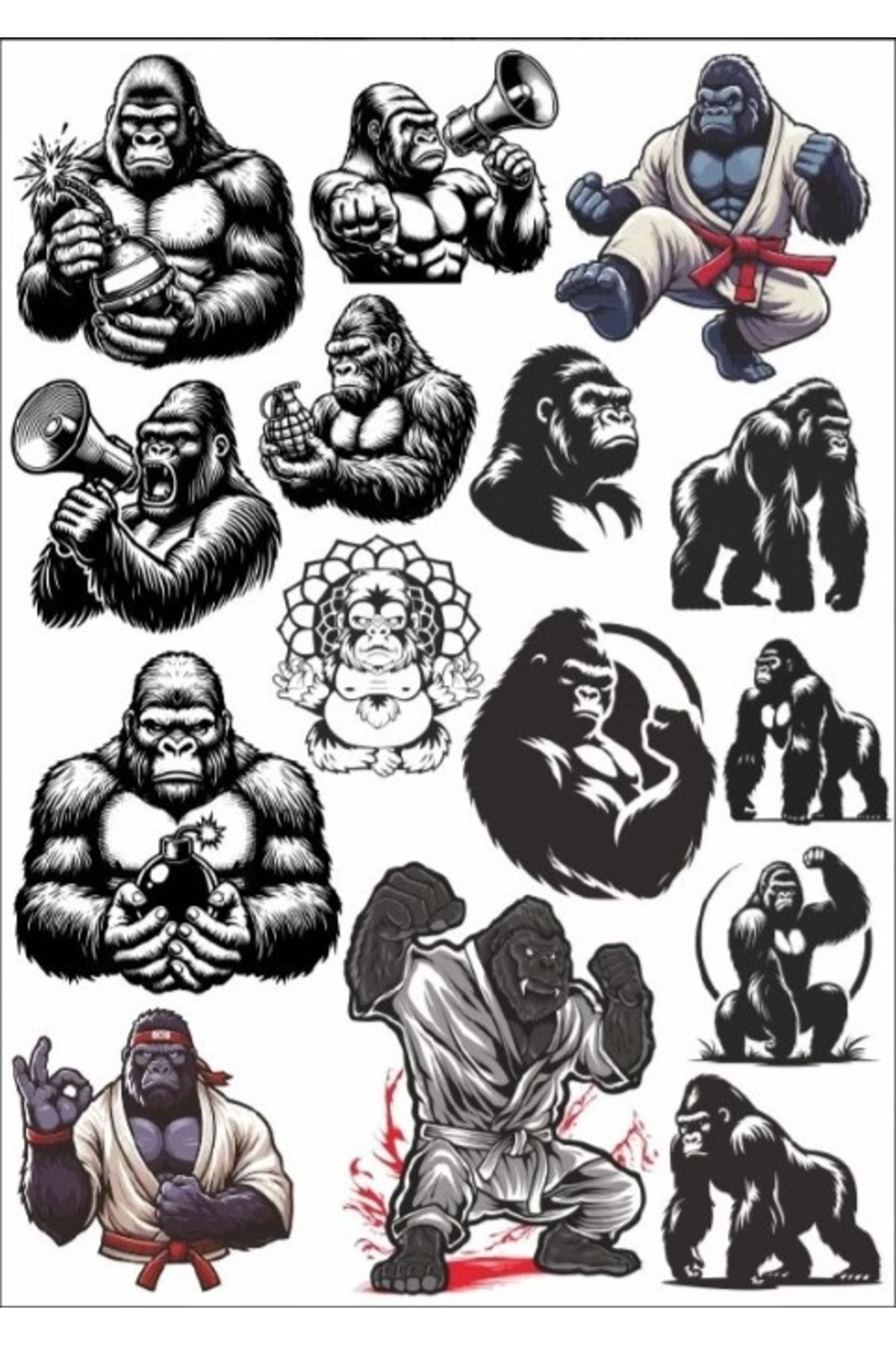 Reysa Tasarım Goril Sticker Set