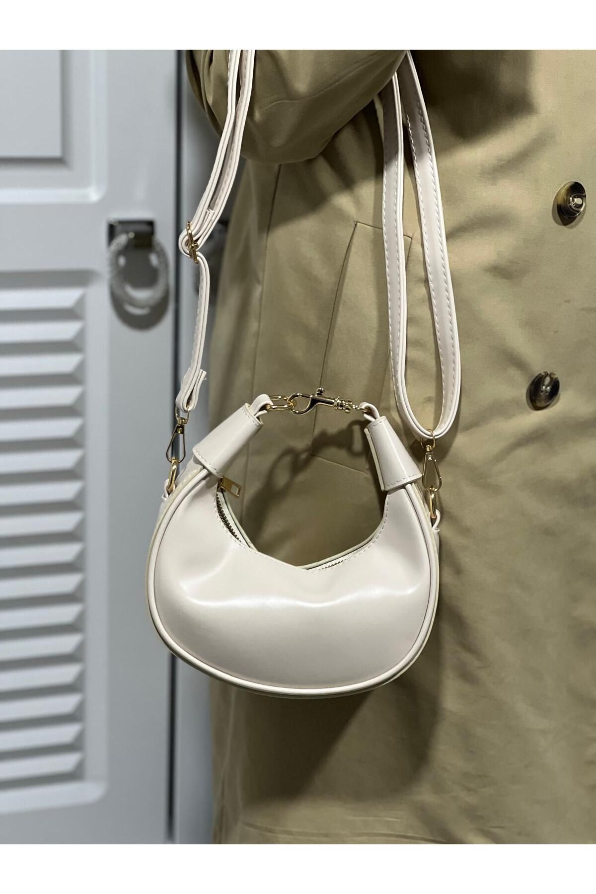 ST Bags Kadın Yeni Sezon Şık Tasarım Krem Mini El Çantası