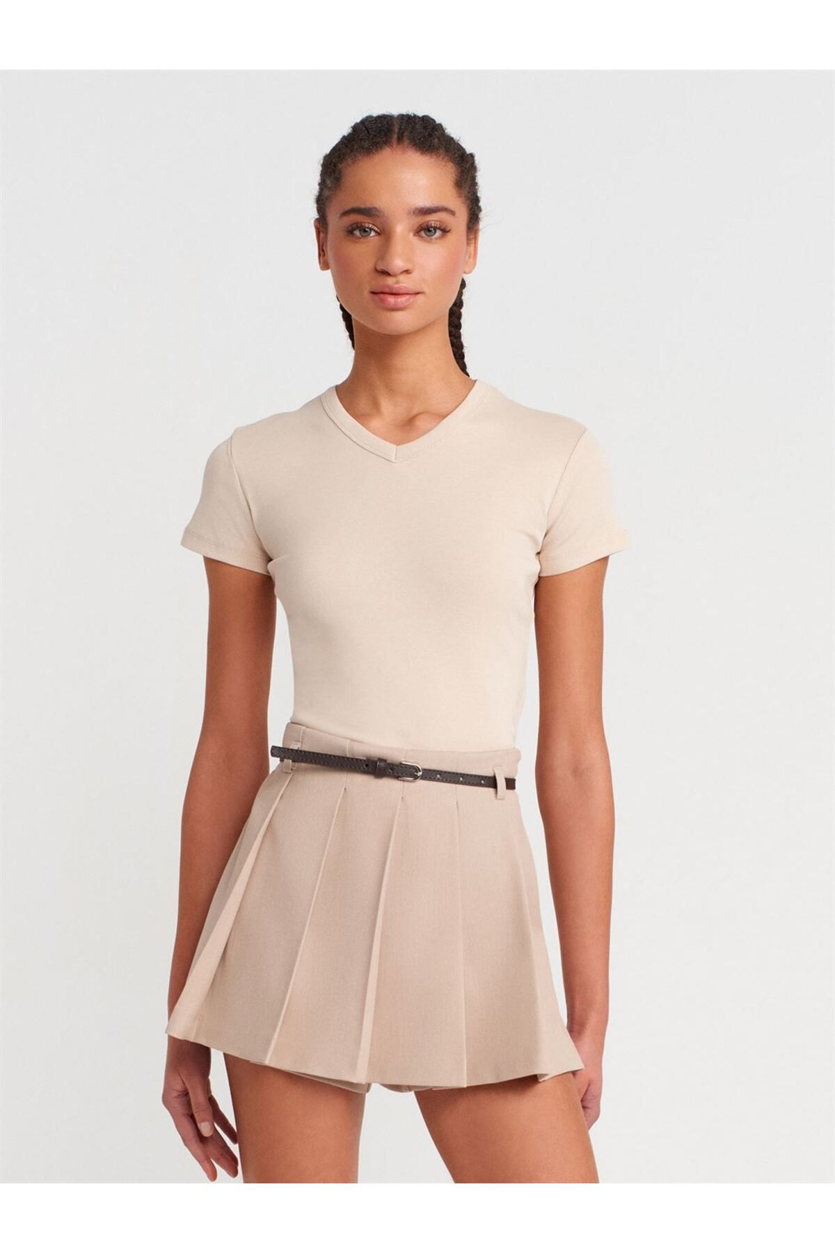 Dilvin 31673 Dilvin V Yaka T-Shirt