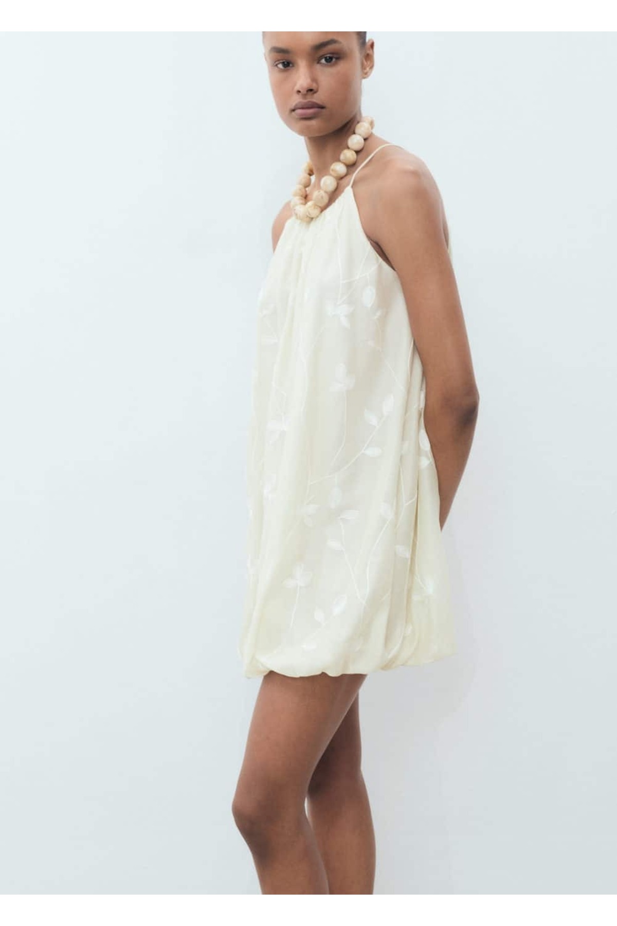 Balon stil halter elbise