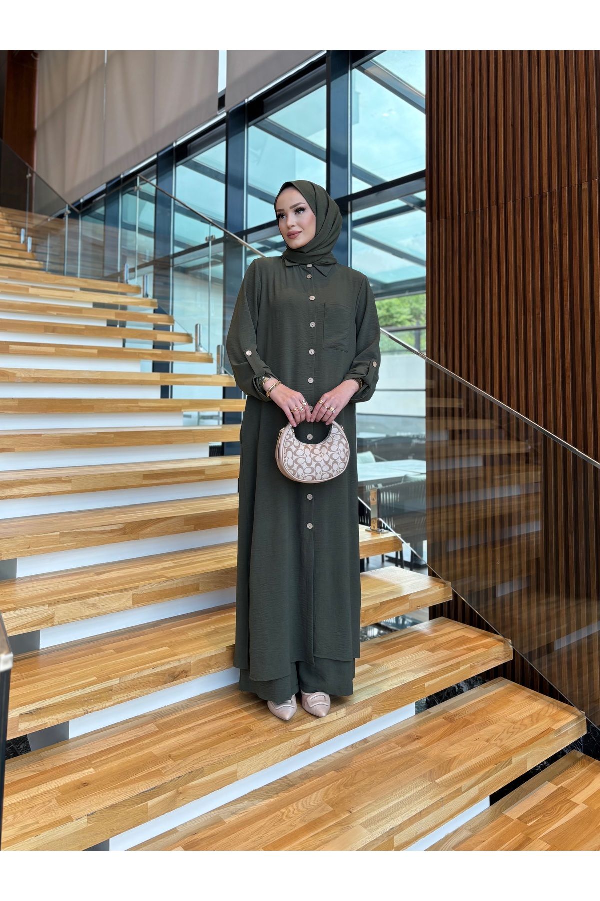 sevannaluxurydesign Düğme detay tunik & pantolon takım