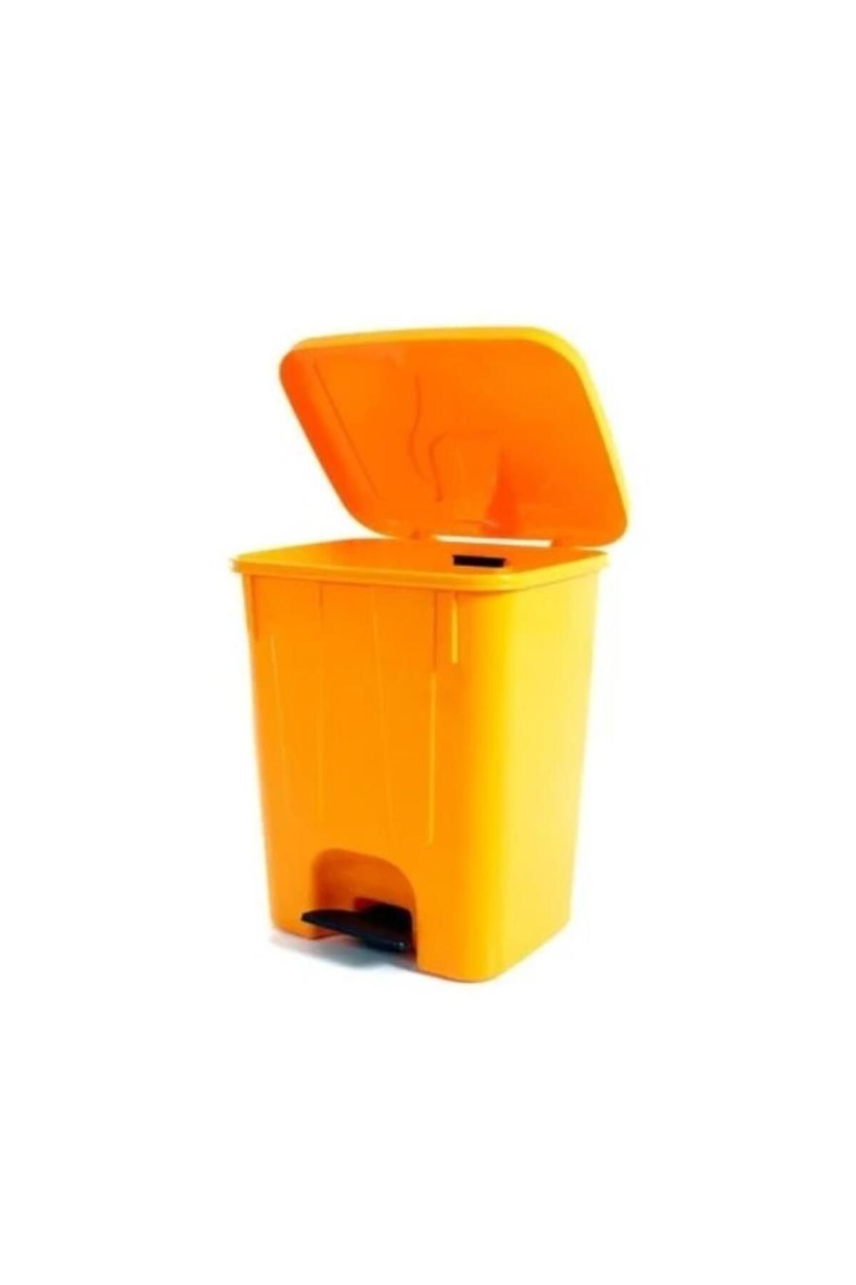 Omnipazar SY-4255 40 lt Köşeli Pedallı Plastik Çöp Kovası (İç Kovasız)