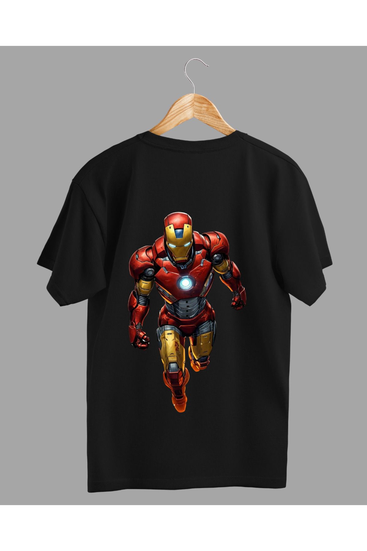 Ebiidesign Uçan Iron Man Tasarımlı Baskılı T-Shirt