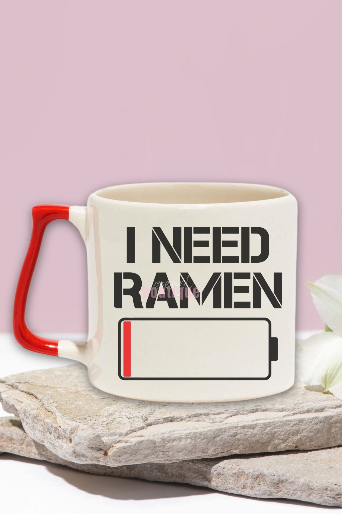 qoeuyl boutique I need ramen Baskılı Japon Noodle Aşkı Anime Manga Doğum Günü Hediye Kırmızı Kulplu Kupa Bardak
