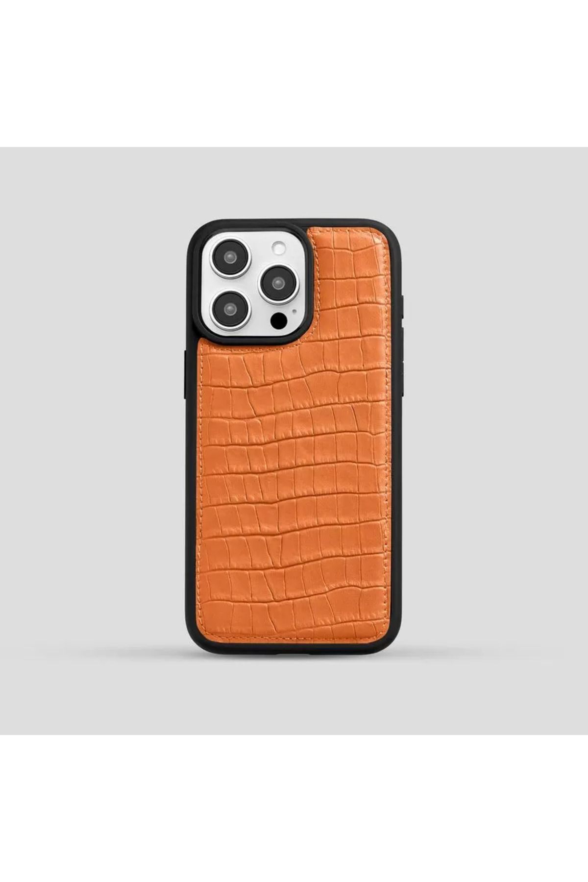 Machete Concept iPhone 15 Kroko Turuncu Deri Kılıf