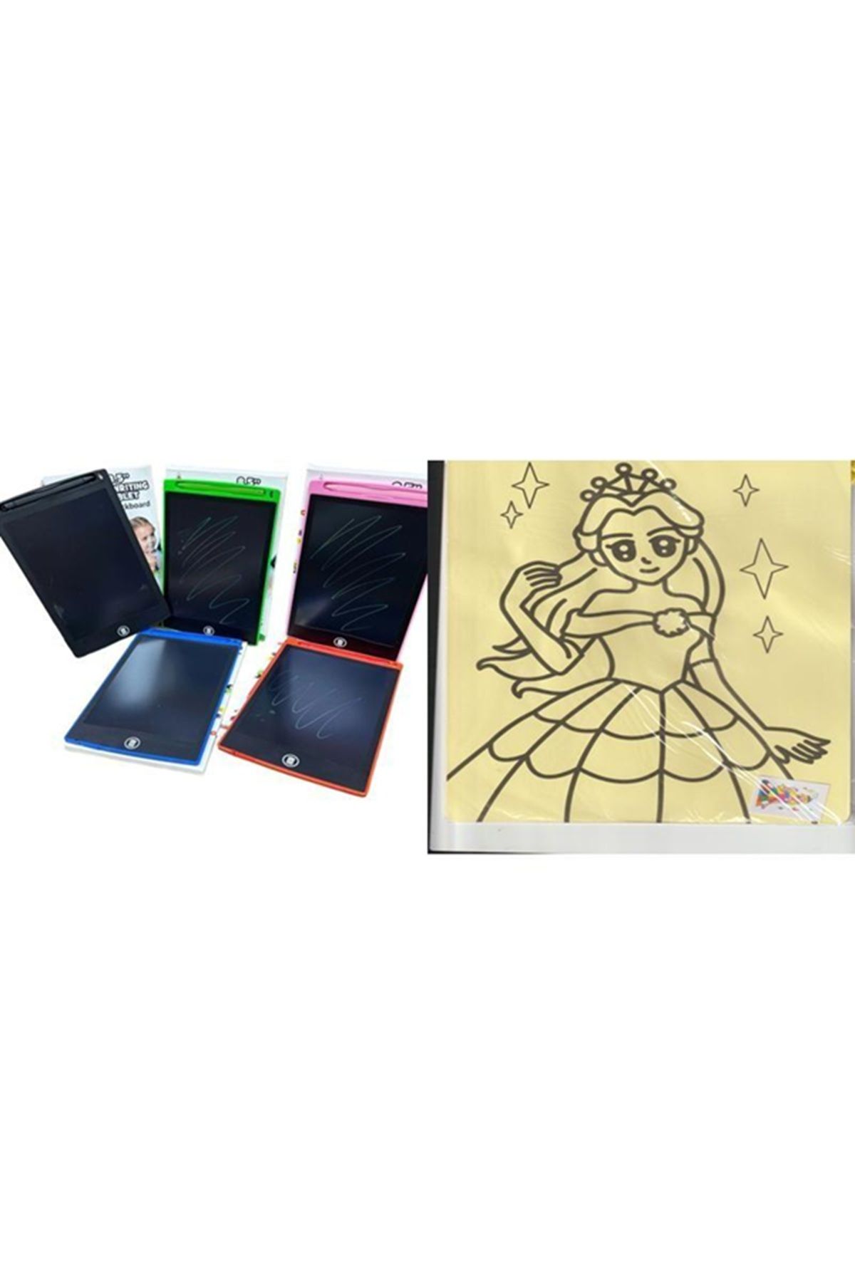 Akın Hediyelik LCD Yazı Tableti + 5 Adet Kum Boyama Seti Hediye!